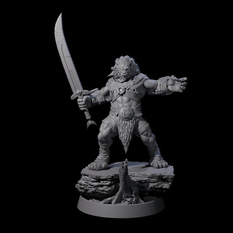 Wandering Leonin Nomad C Miniature for Dungeons and Dragons, Pathfinder or other TTRPGs