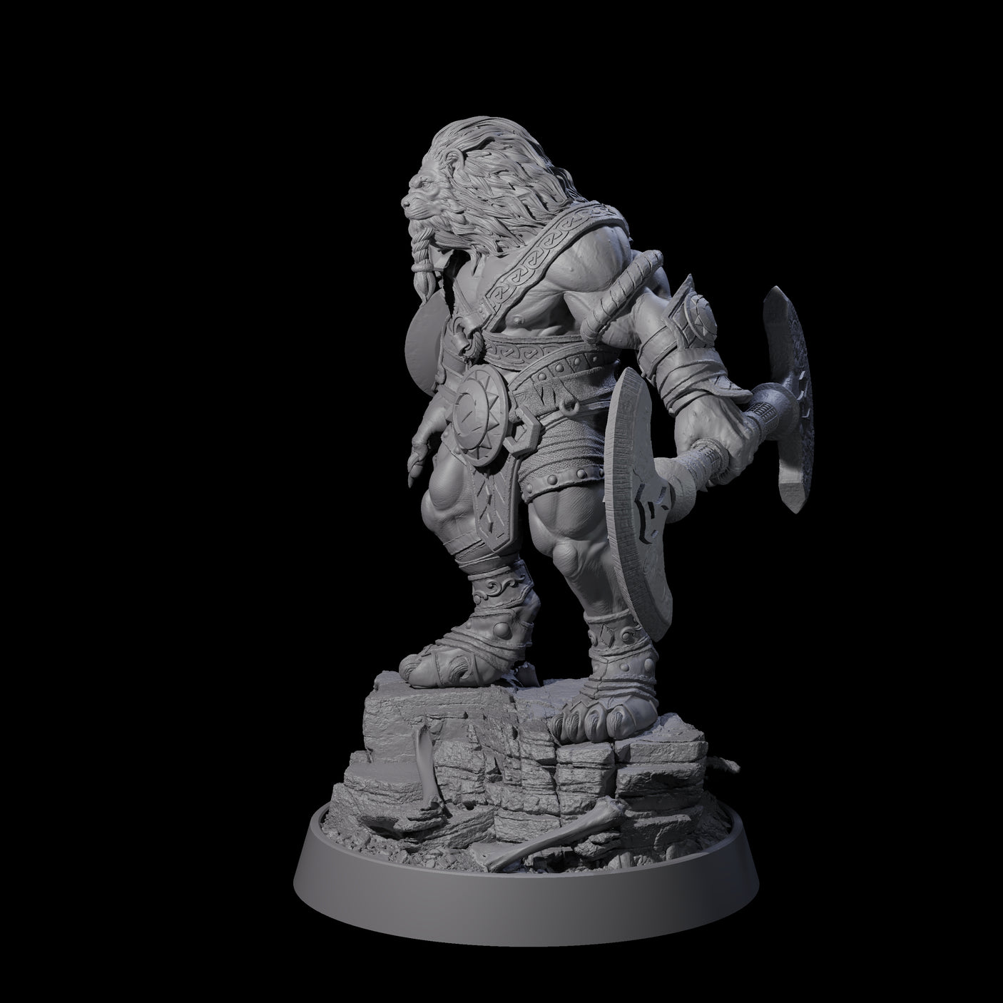 Wandering Leonin Nomad E Miniature for Dungeons and Dragons, Pathfinder or other TTRPGs
