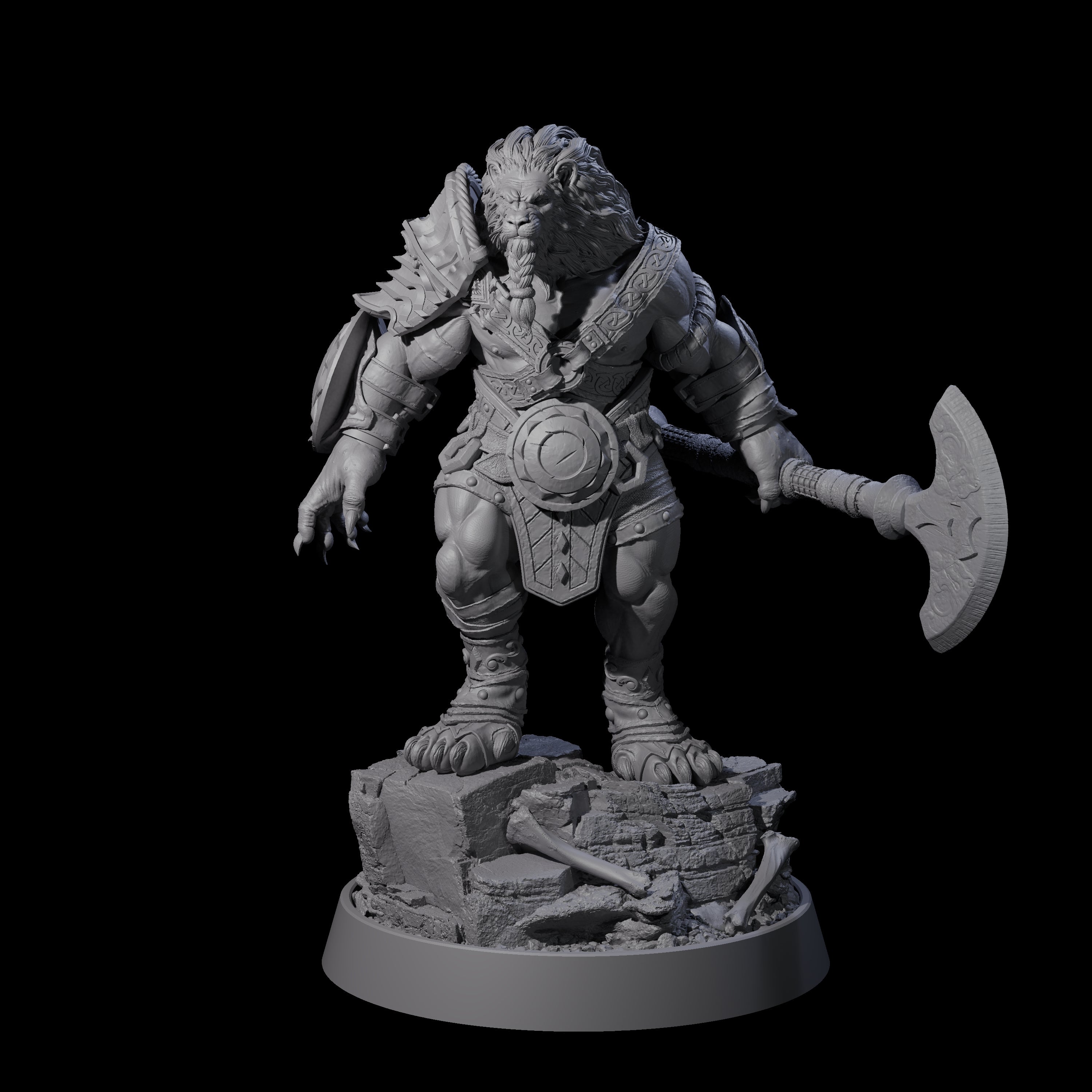 Wandering Leonin Nomad E Miniature for Dungeons and Dragons, Pathfinder or other TTRPGs