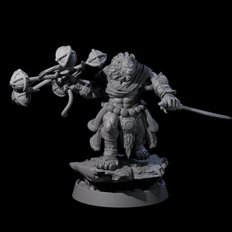 Wandering Leonin Nomad F Miniature for Dungeons and Dragons, Pathfinder or other TTRPGs