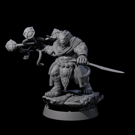 Wandering Leonin Nomad F Miniature for Dungeons and Dragons, Pathfinder or other TTRPGs