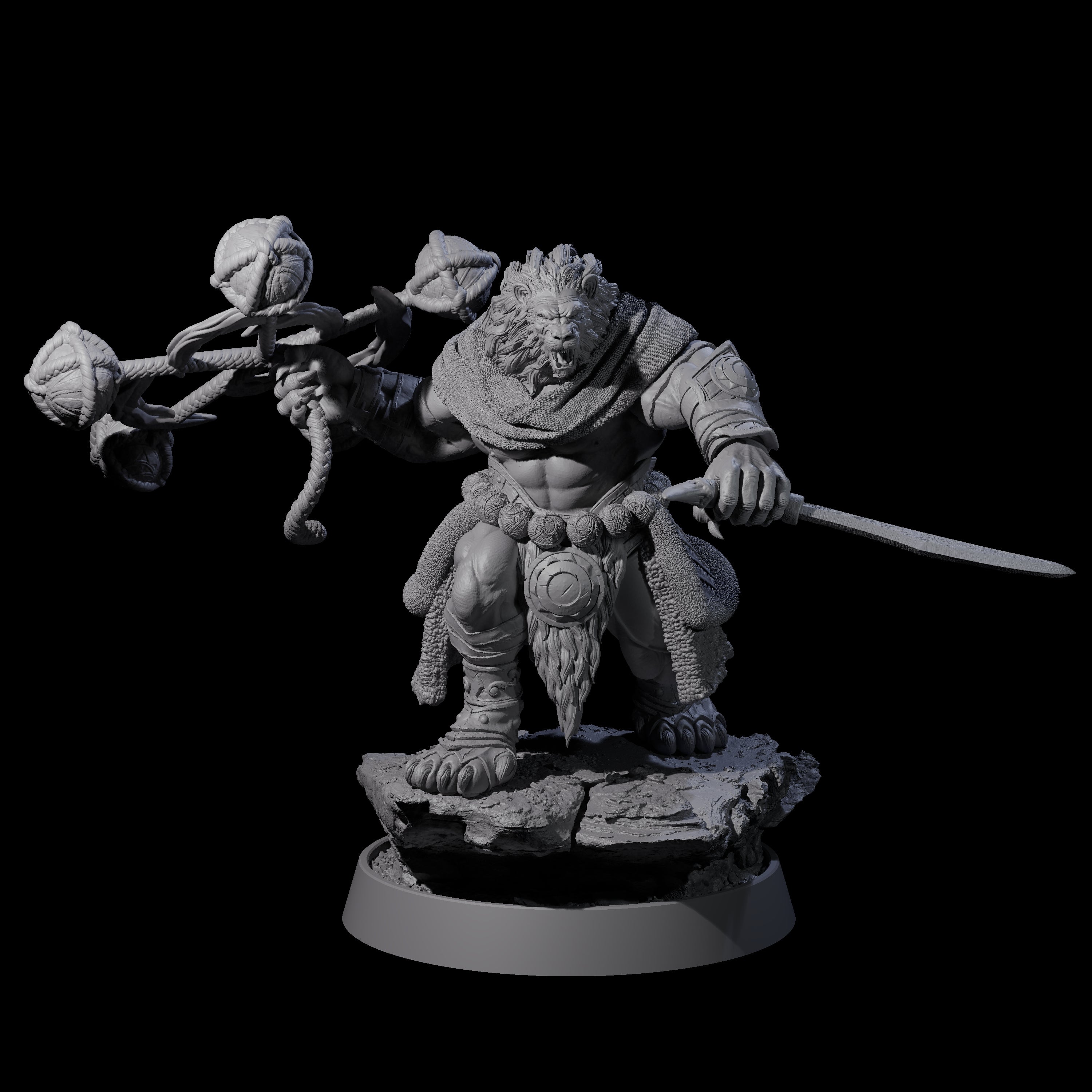 Wandering Leonin Nomad F Miniature for Dungeons and Dragons, Pathfinder or other TTRPGs