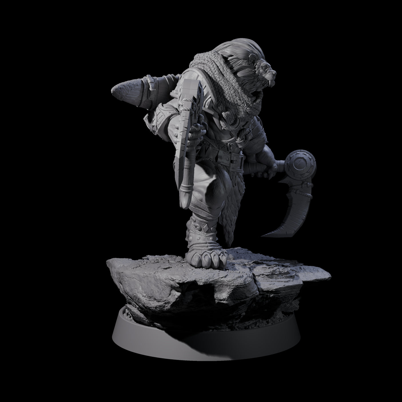 Wandering Leonin Nomad G Miniature for Dungeons and Dragons, Pathfinder or other TTRPGs