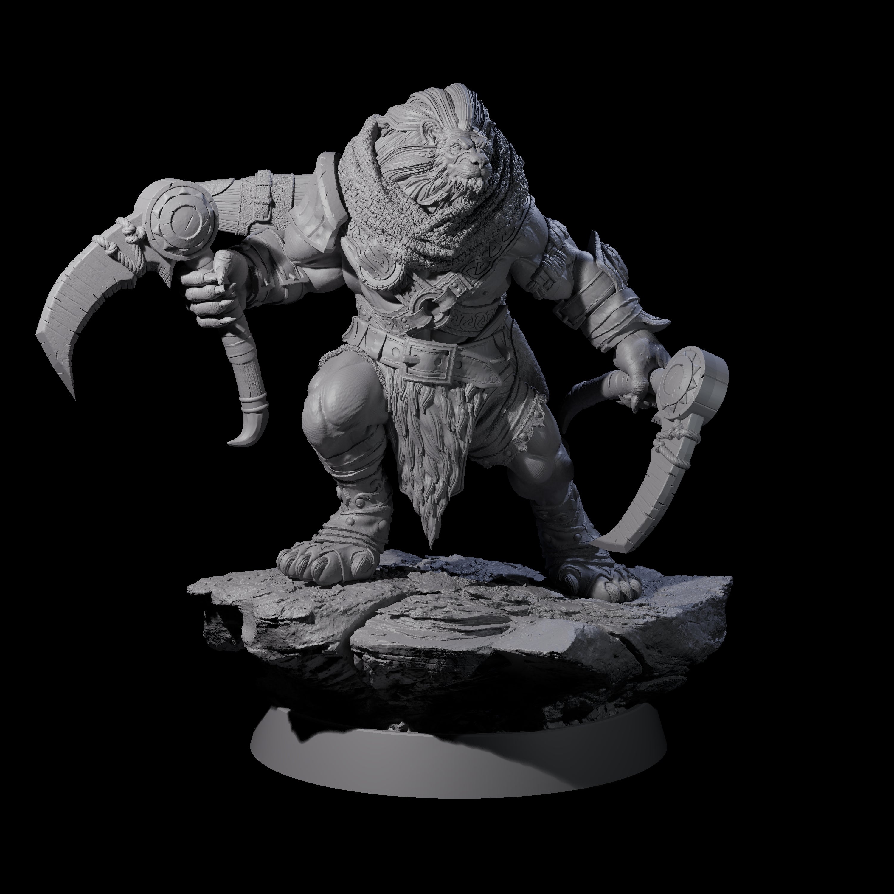 Wandering Leonin Nomad G Miniature for Dungeons and Dragons, Pathfinder or other TTRPGs