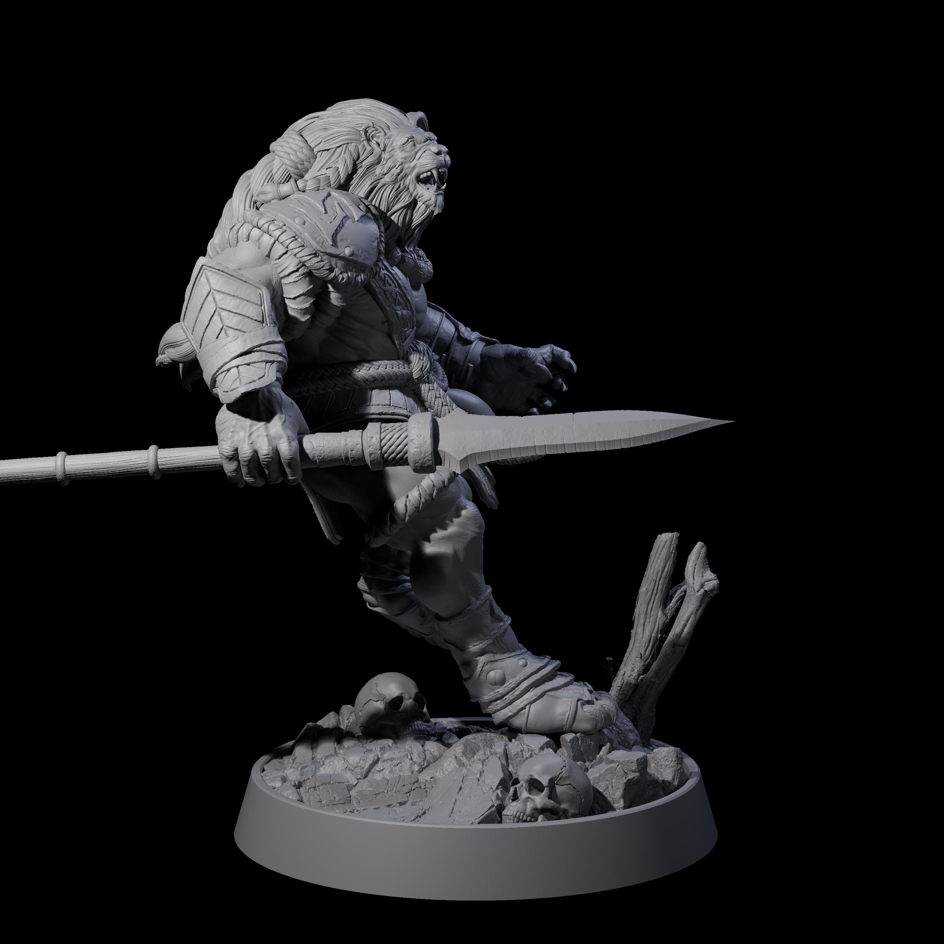 Wandering Leonin Nomad J Miniature for Dungeons and Dragons, Pathfinder or other TTRPGs