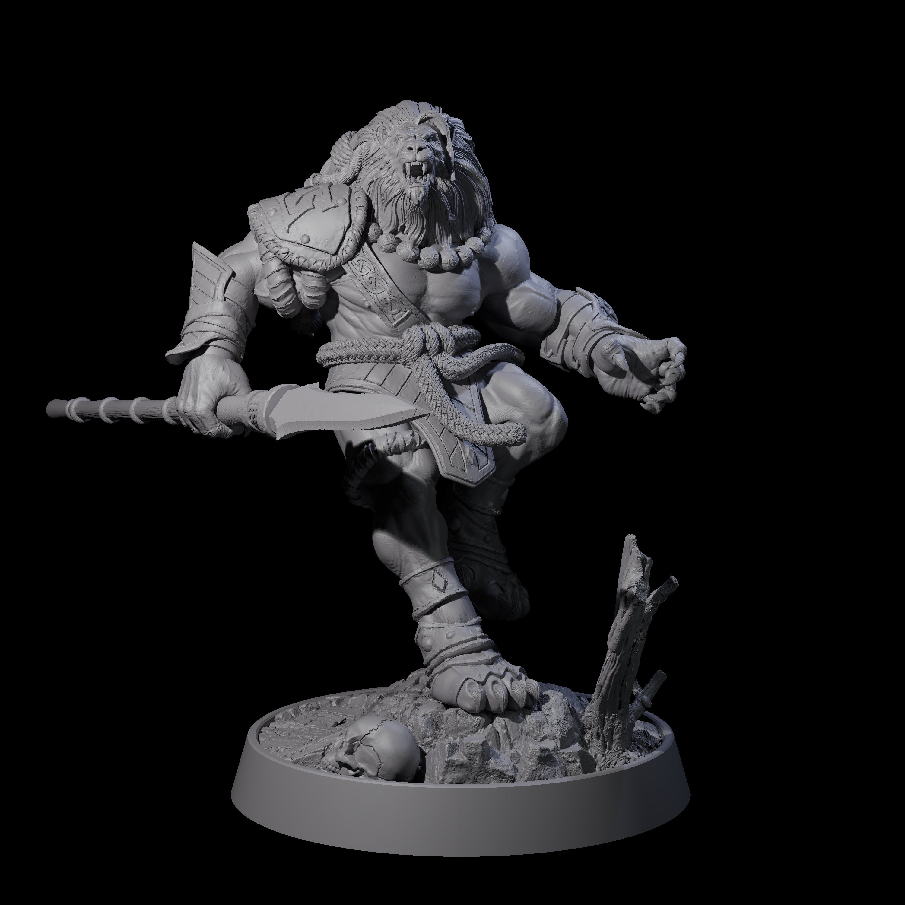 Wandering Leonin Nomad J Miniature for Dungeons and Dragons, Pathfinder or other TTRPGs