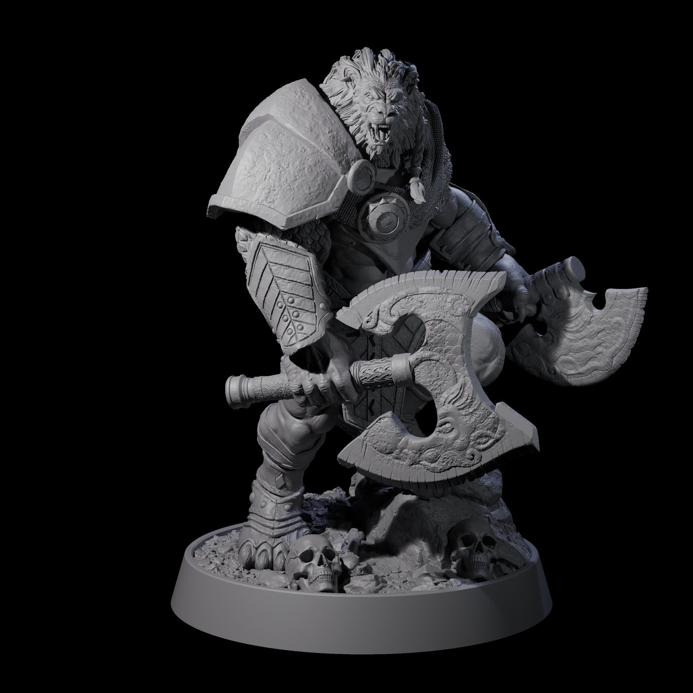 Wandering Leonin Nomad K Miniature for Dungeons and Dragons, Pathfinder or other TTRPGs