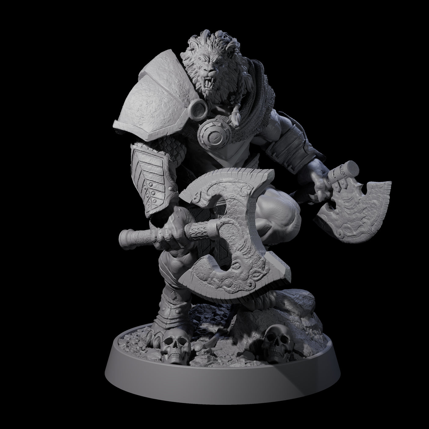 Wandering Leonin Nomad K Miniature for Dungeons and Dragons, Pathfinder or other TTRPGs