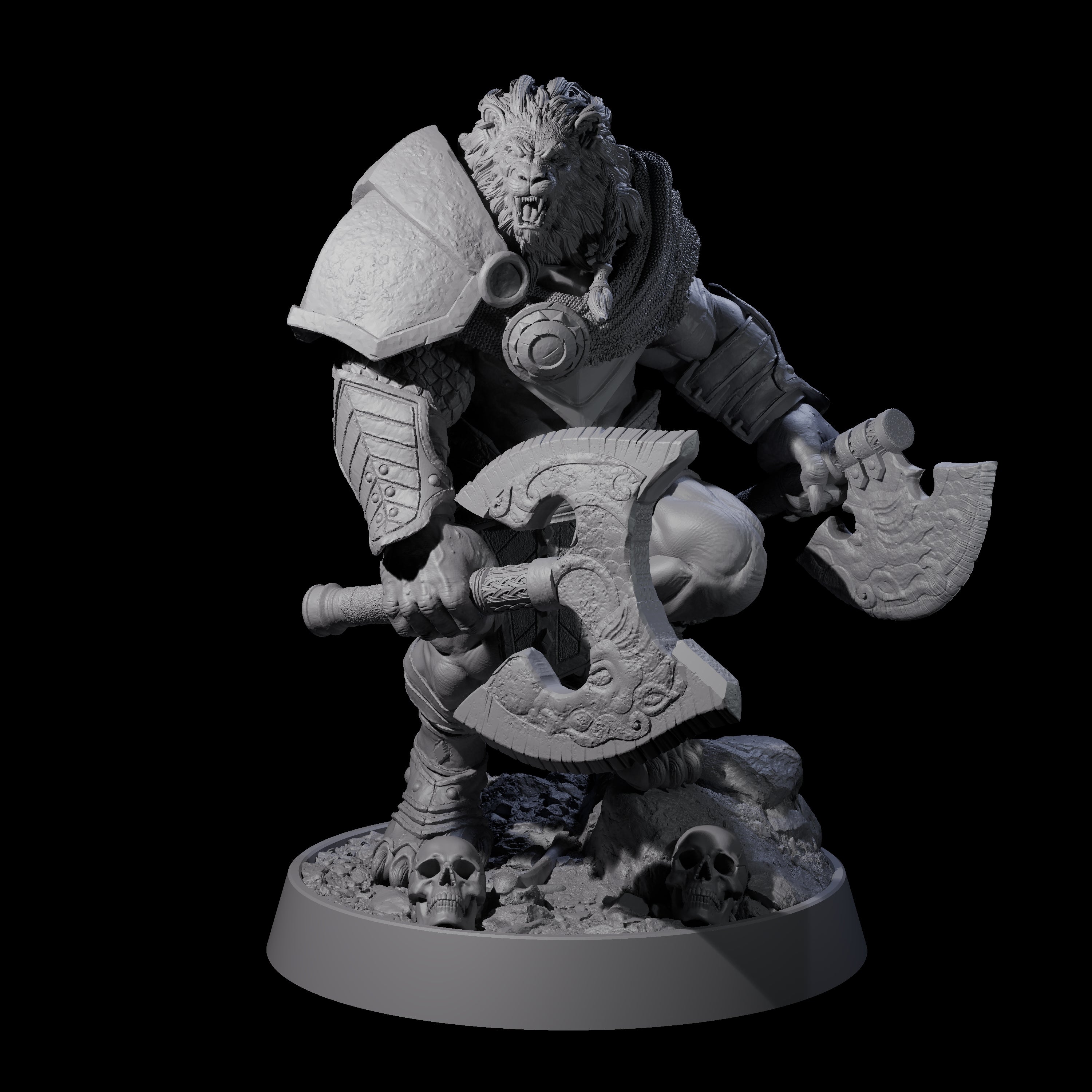 Wandering Leonin Nomad K Miniature for Dungeons and Dragons, Pathfinder or other TTRPGs