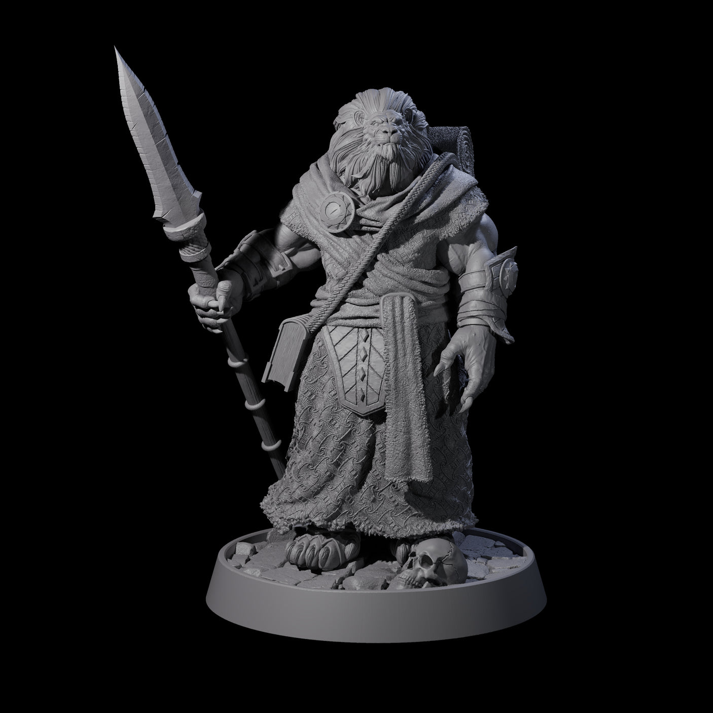 Wandering Leonin Nomad M Miniature for Dungeons and Dragons, Pathfinder or other TTRPGs