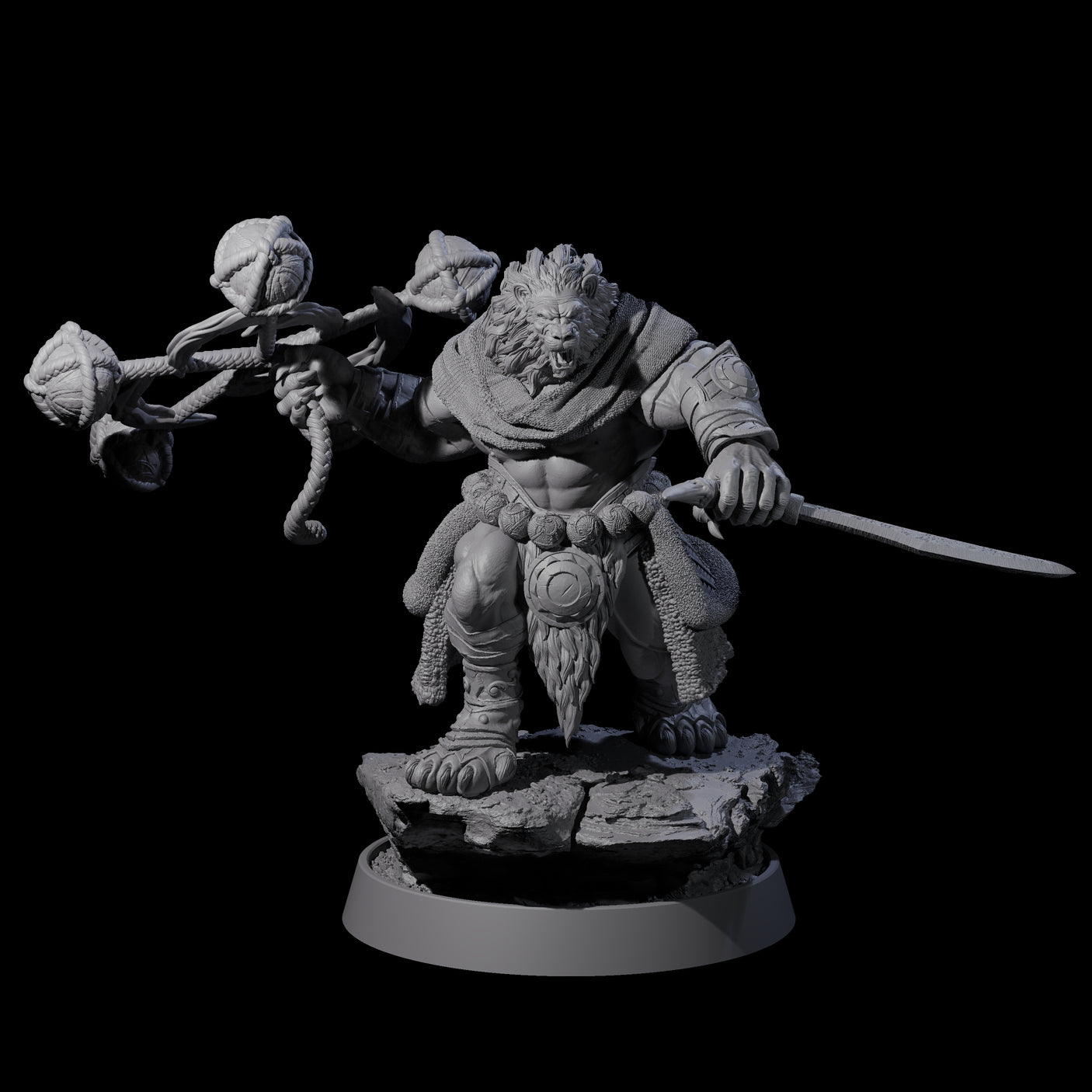 Wandering Leonin Nomads Miniature for Dungeons and Dragons, Pathfinder or other TTRPGs