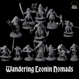 Wandering Leonin Nomads Miniature for Dungeons and Dragons, Pathfinder or other TTRPGs