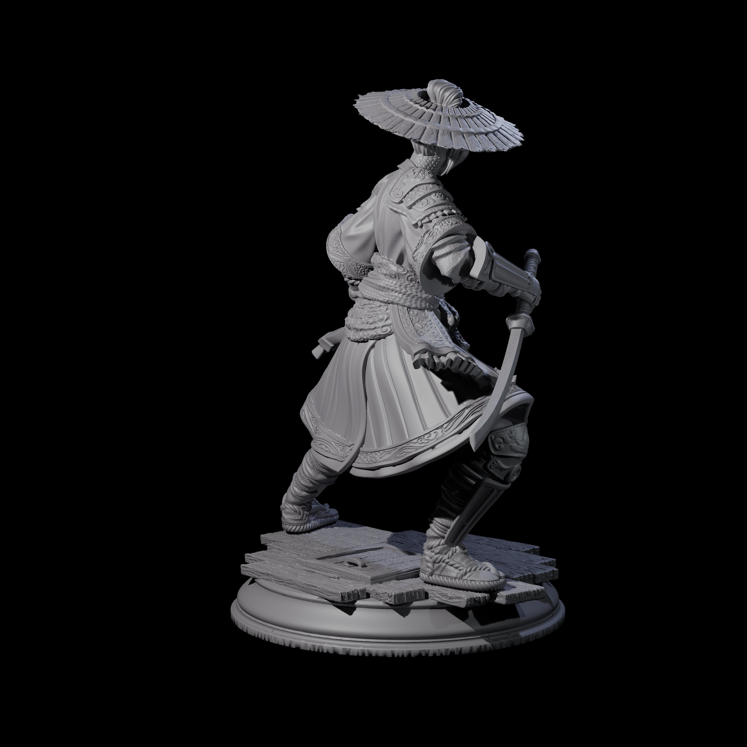 Wandering Ronin Miniature for Dungeons and Dragons, Pathfinder or other TTRPGs