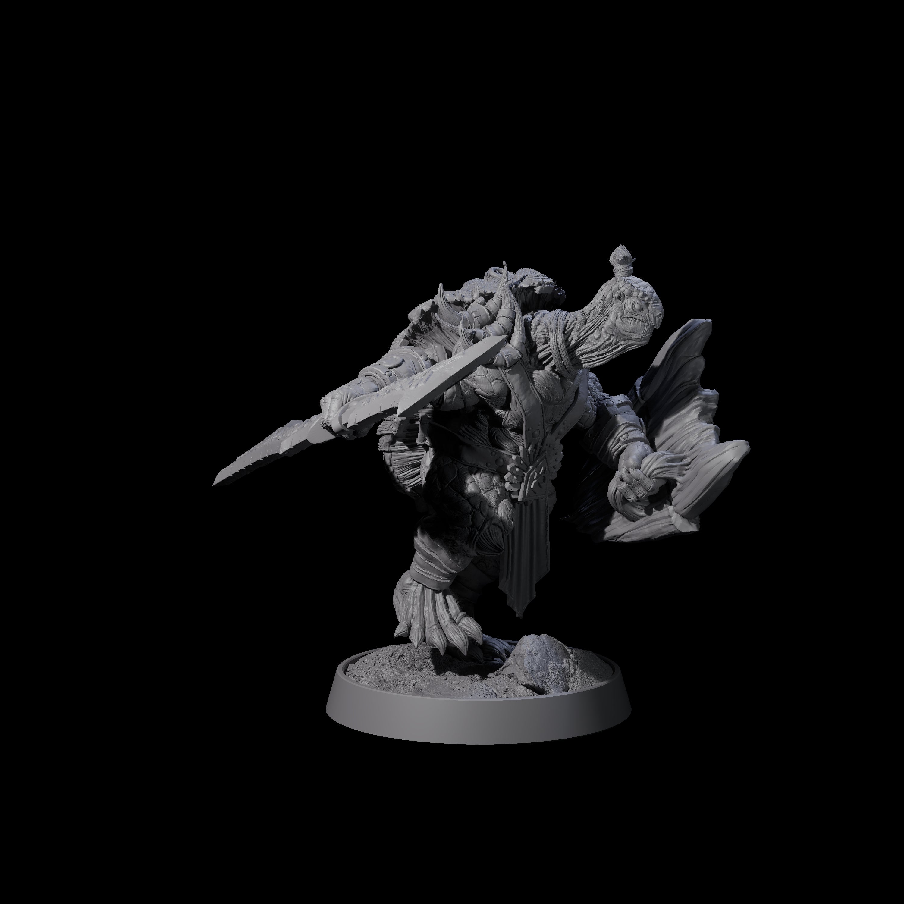 Warlike Tortle B Miniature for Dungeons and Dragons, Pathfinder or other TTRPGs