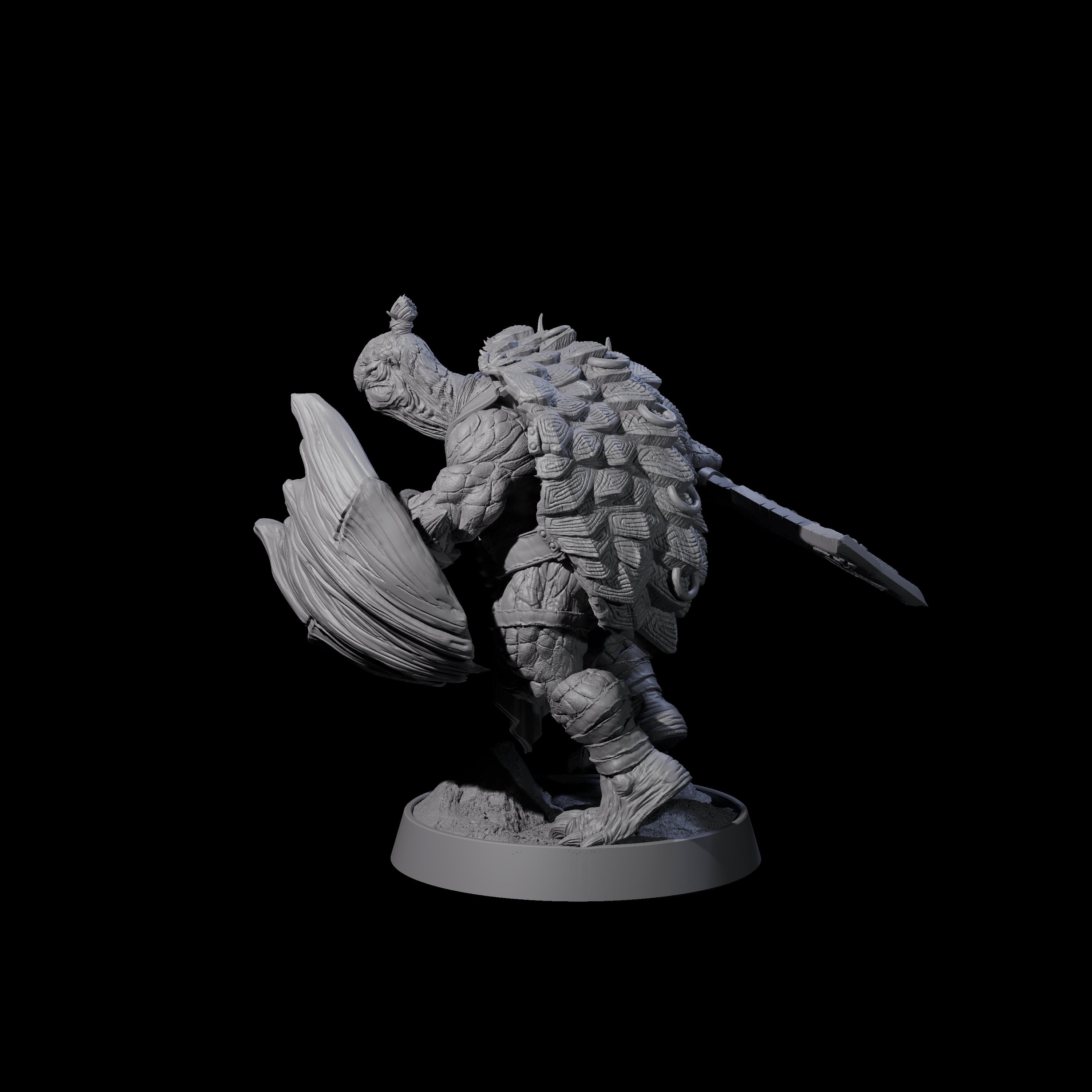 Warlike Tortle B Miniature for Dungeons and Dragons, Pathfinder or other TTRPGs