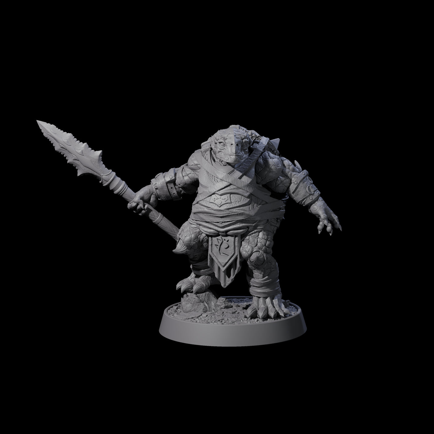 Warlike Tortle C Miniature for Dungeons and Dragons, Pathfinder or other TTRPGs