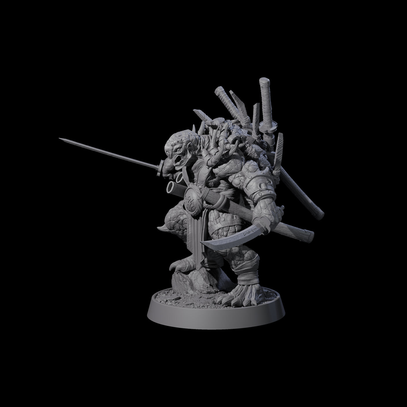 Warlike Tortle D Miniature for Dungeons and Dragons, Pathfinder or other TTRPGs