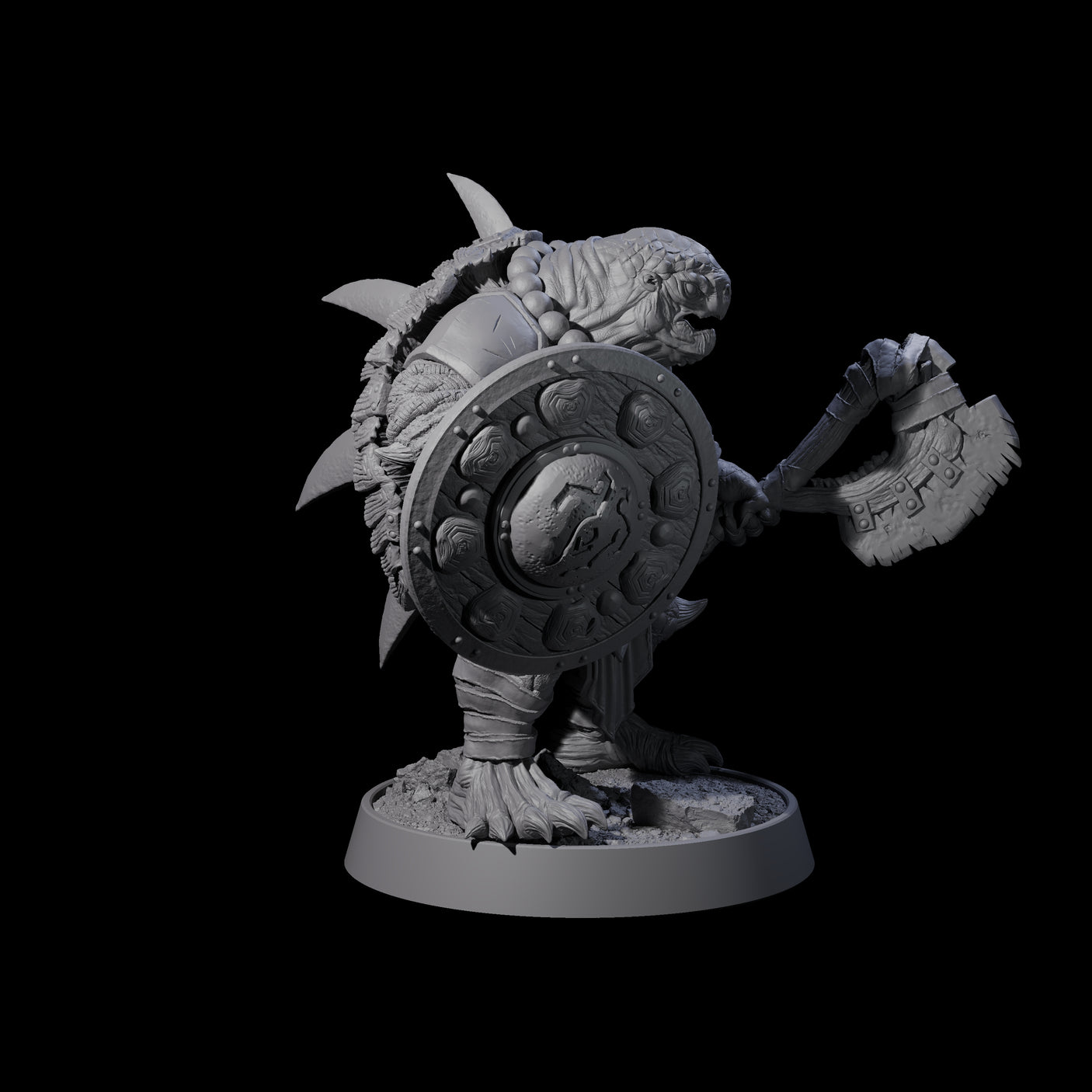 Warlike Tortle F Miniature for Dungeons and Dragons, Pathfinder or other TTRPGs