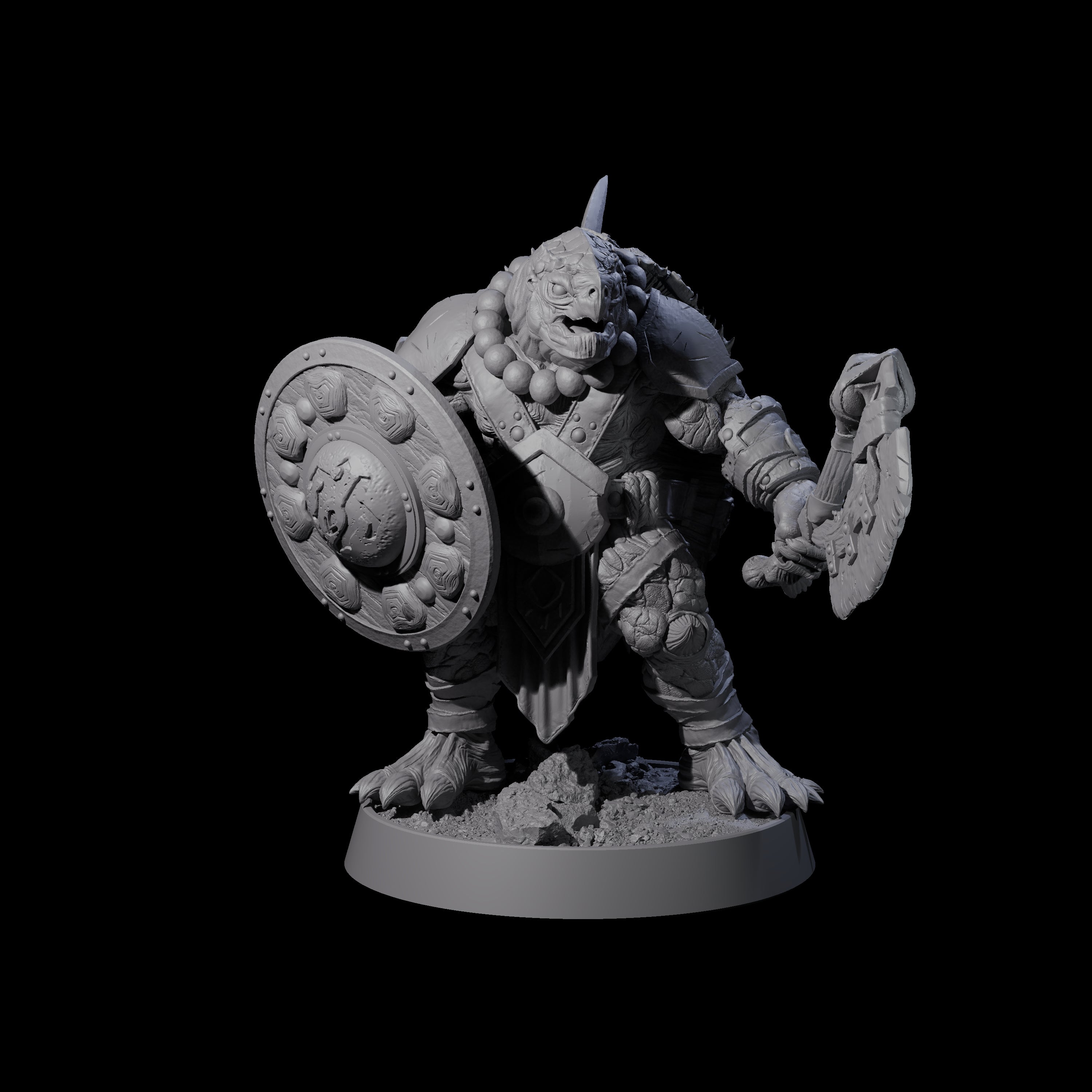 Warlike Tortle F Miniature for Dungeons and Dragons, Pathfinder or other TTRPGs