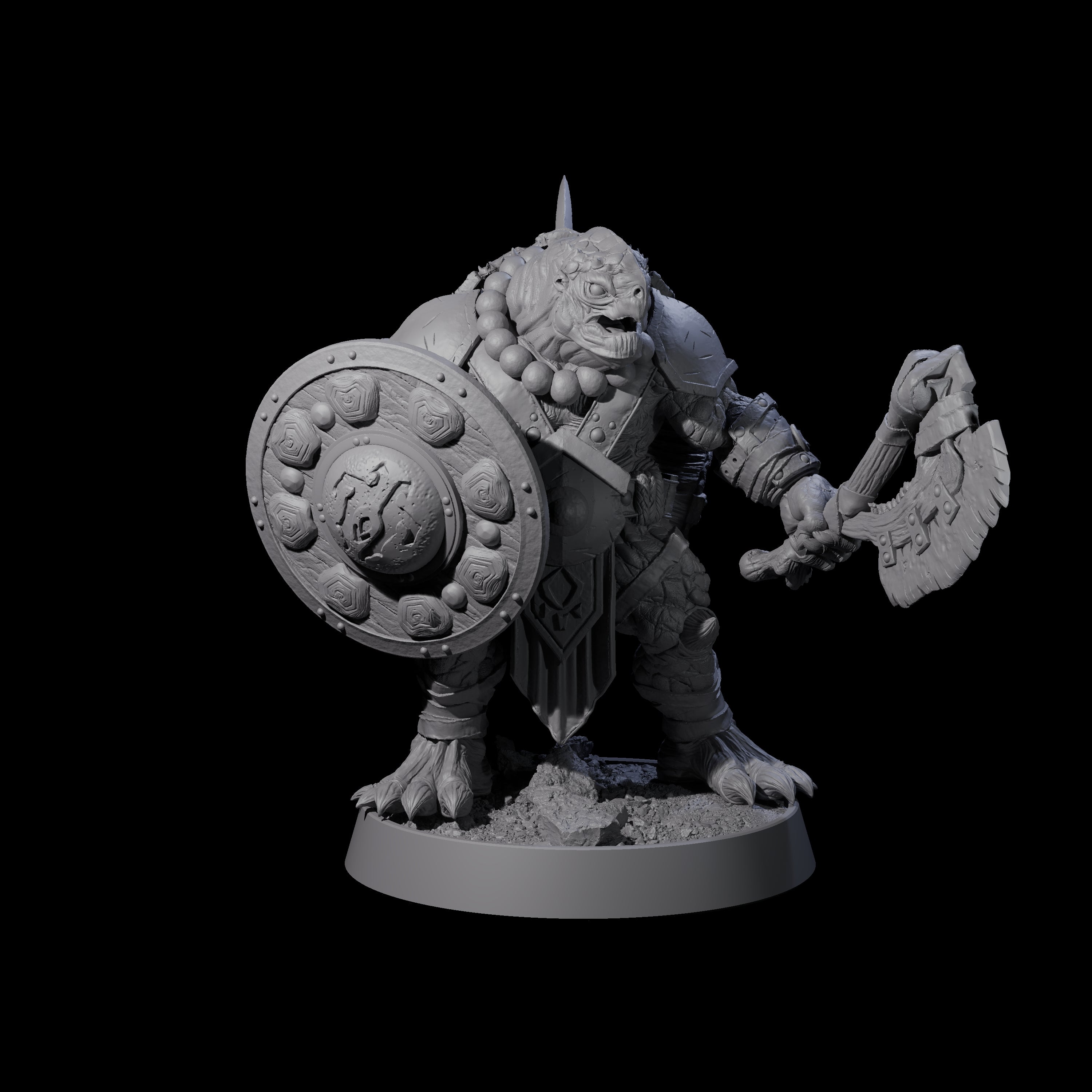 Warlike Tortle F Miniature for Dungeons and Dragons, Pathfinder or other TTRPGs