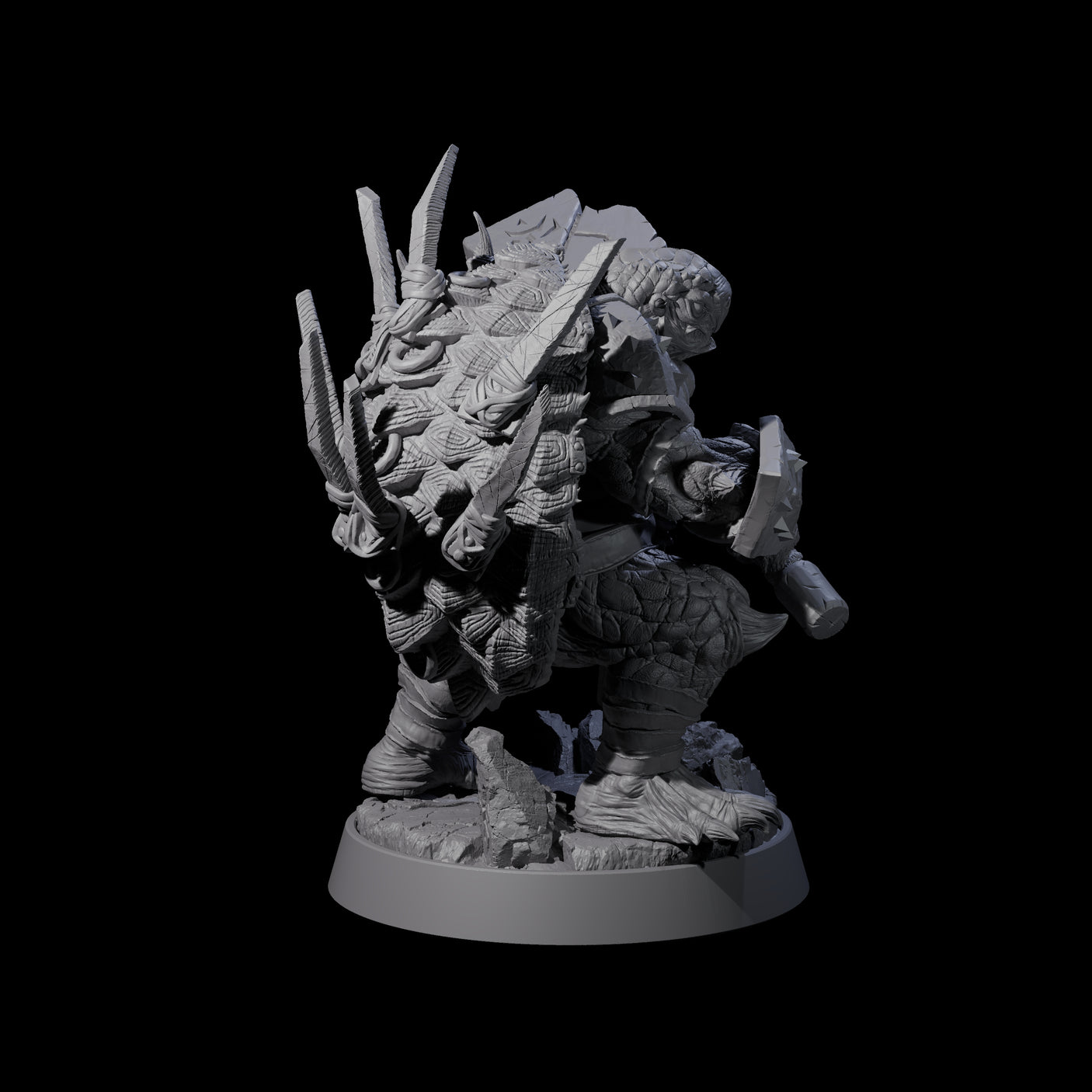 Warlike Tortle G Miniature for Dungeons and Dragons, Pathfinder or other TTRPGs