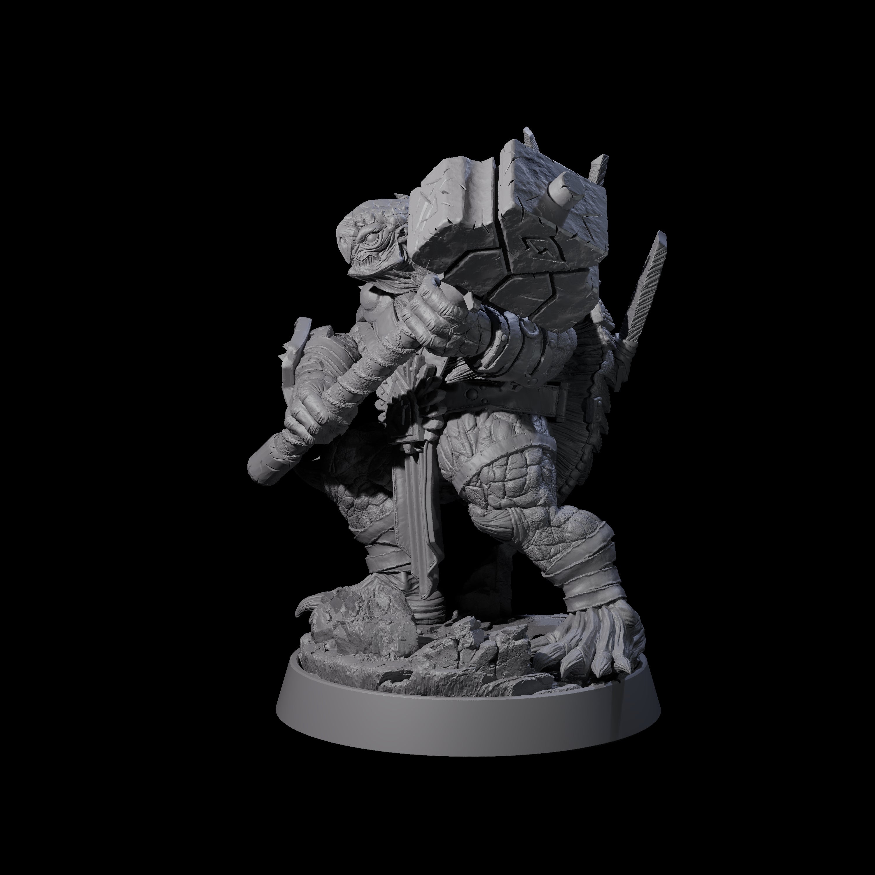Warlike Tortle G Miniature for Dungeons and Dragons, Pathfinder or other TTRPGs