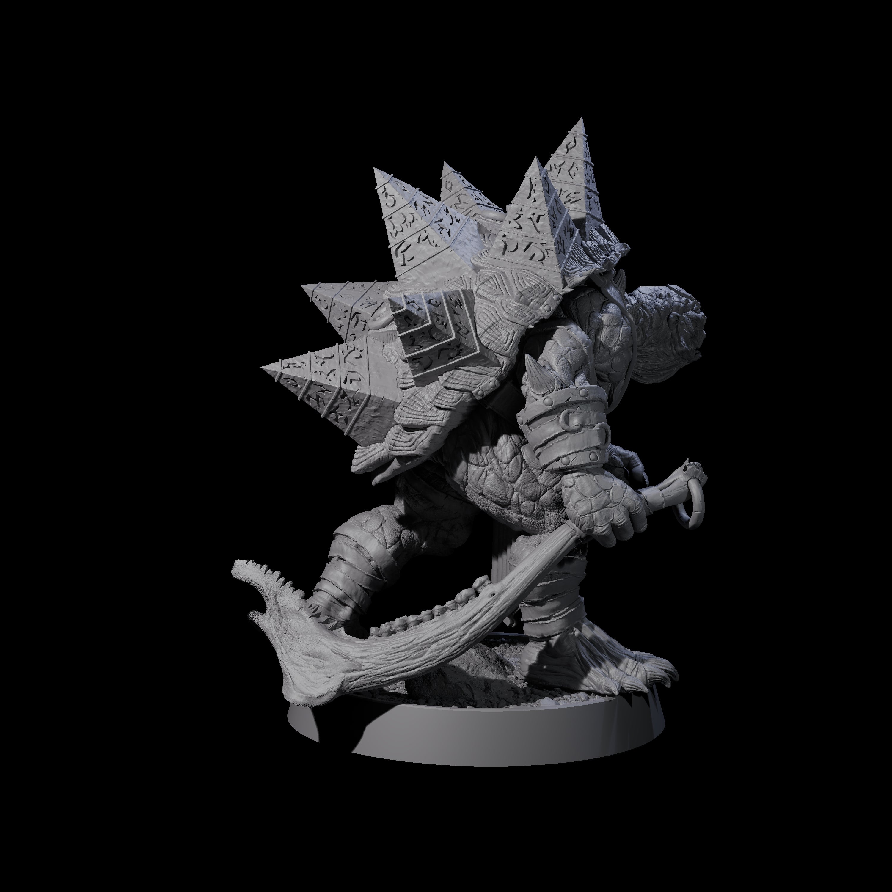 Warlike Tortle H Miniature for Dungeons and Dragons, Pathfinder or other TTRPGs