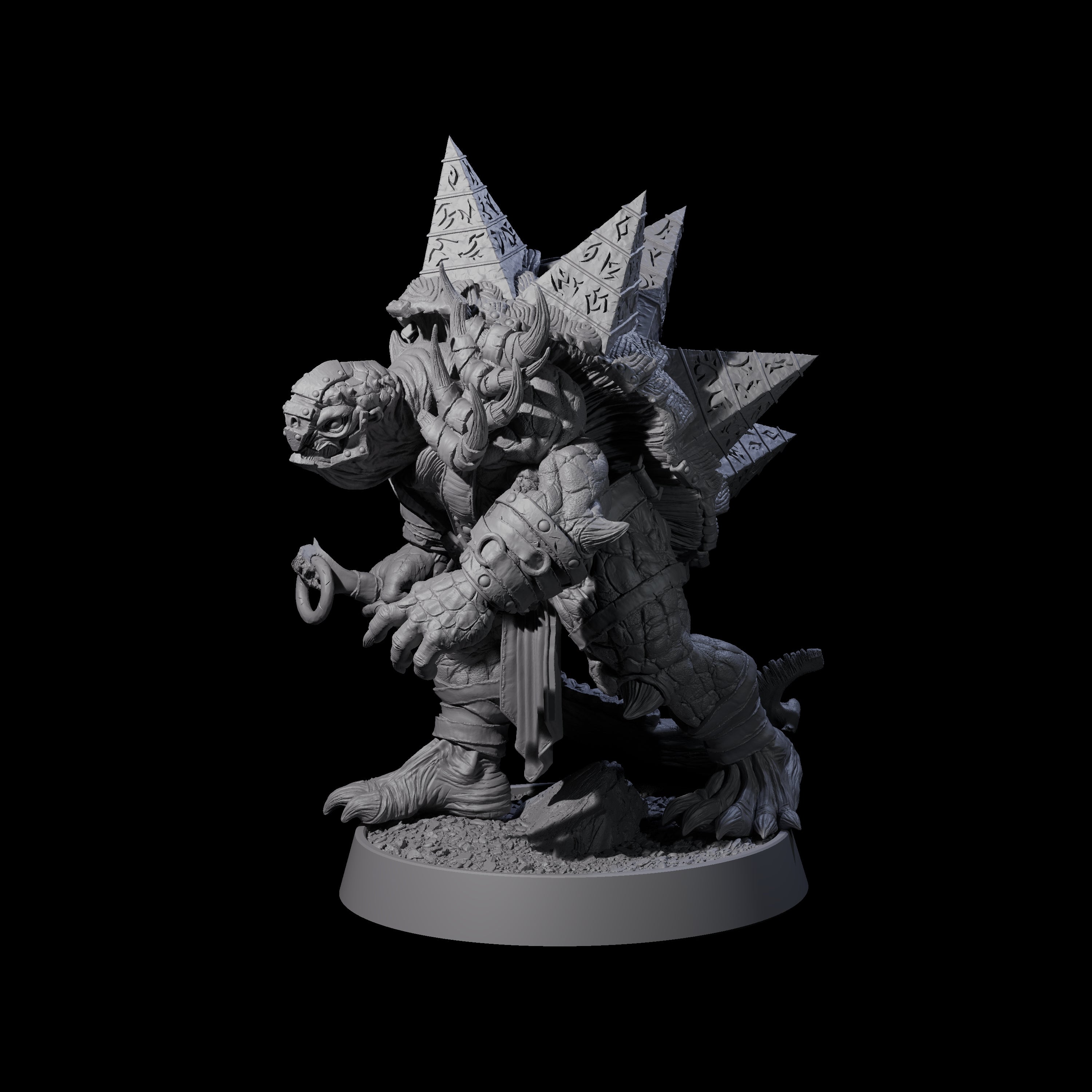 Warlike Tortle H Miniature for Dungeons and Dragons, Pathfinder or other TTRPGs