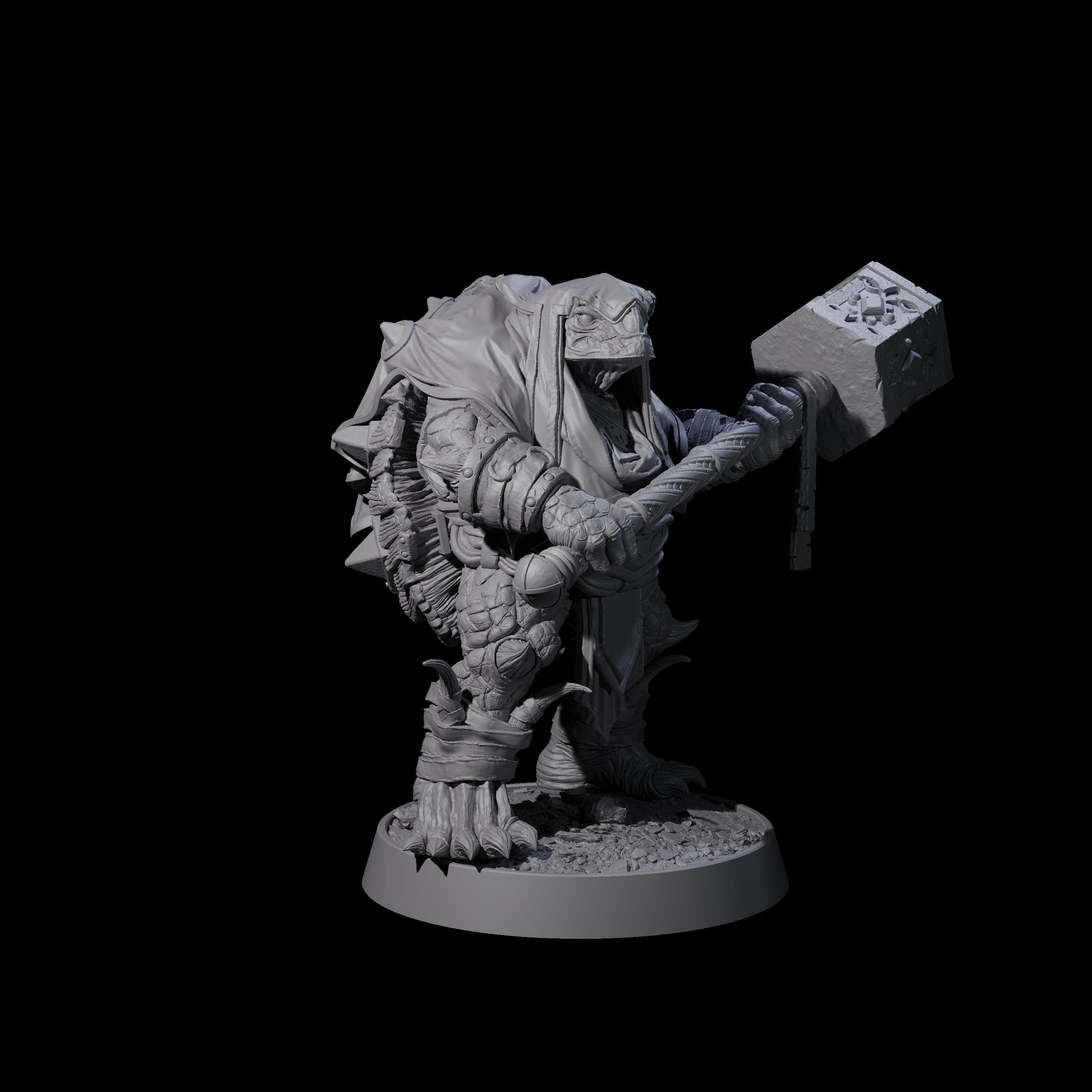 Warlike Tortle J Miniature for Dungeons and Dragons, Pathfinder or other TTRPGs
