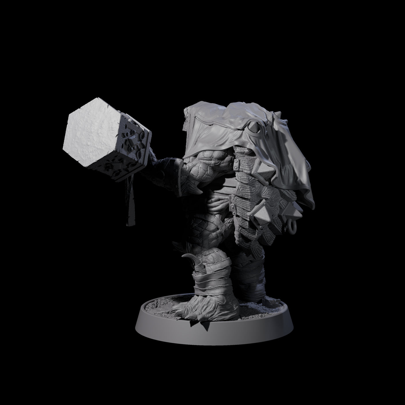 Warlike Tortle J Miniature for Dungeons and Dragons, Pathfinder or other TTRPGs