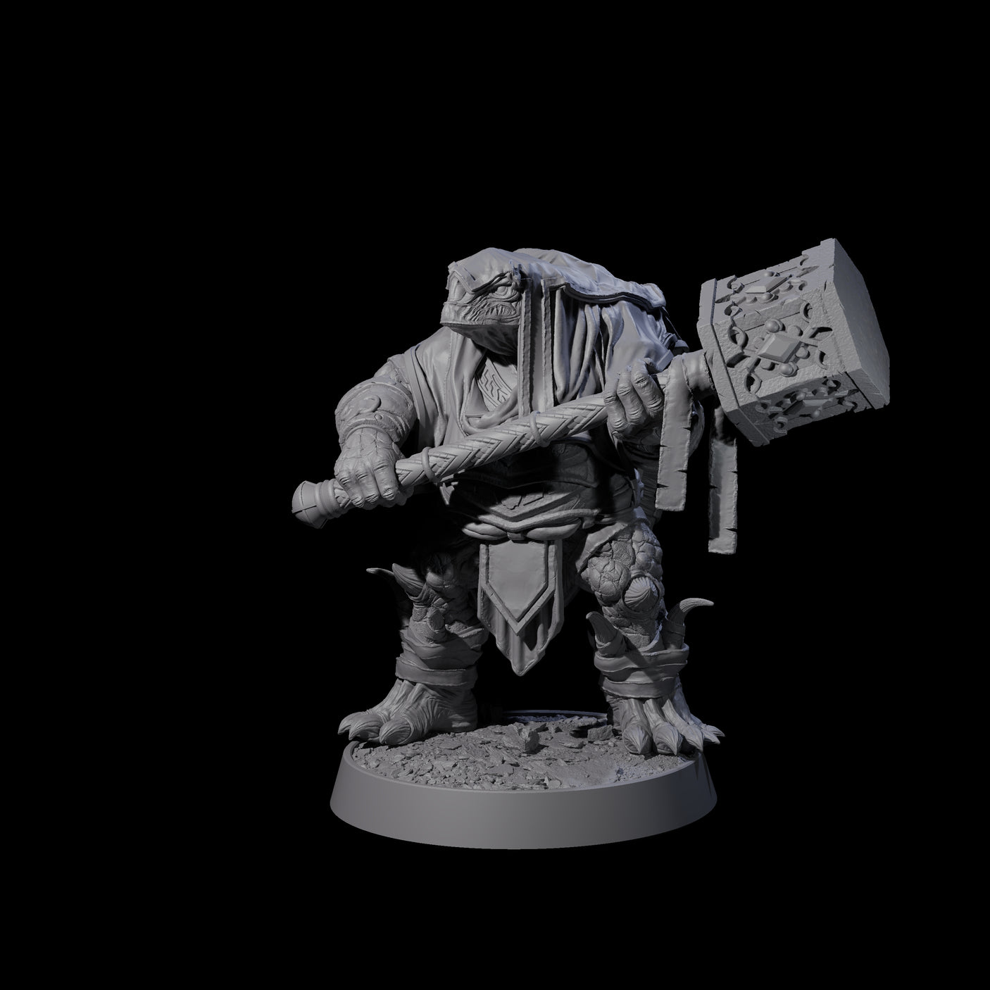 Warlike Tortle J Miniature for Dungeons and Dragons, Pathfinder or other TTRPGs