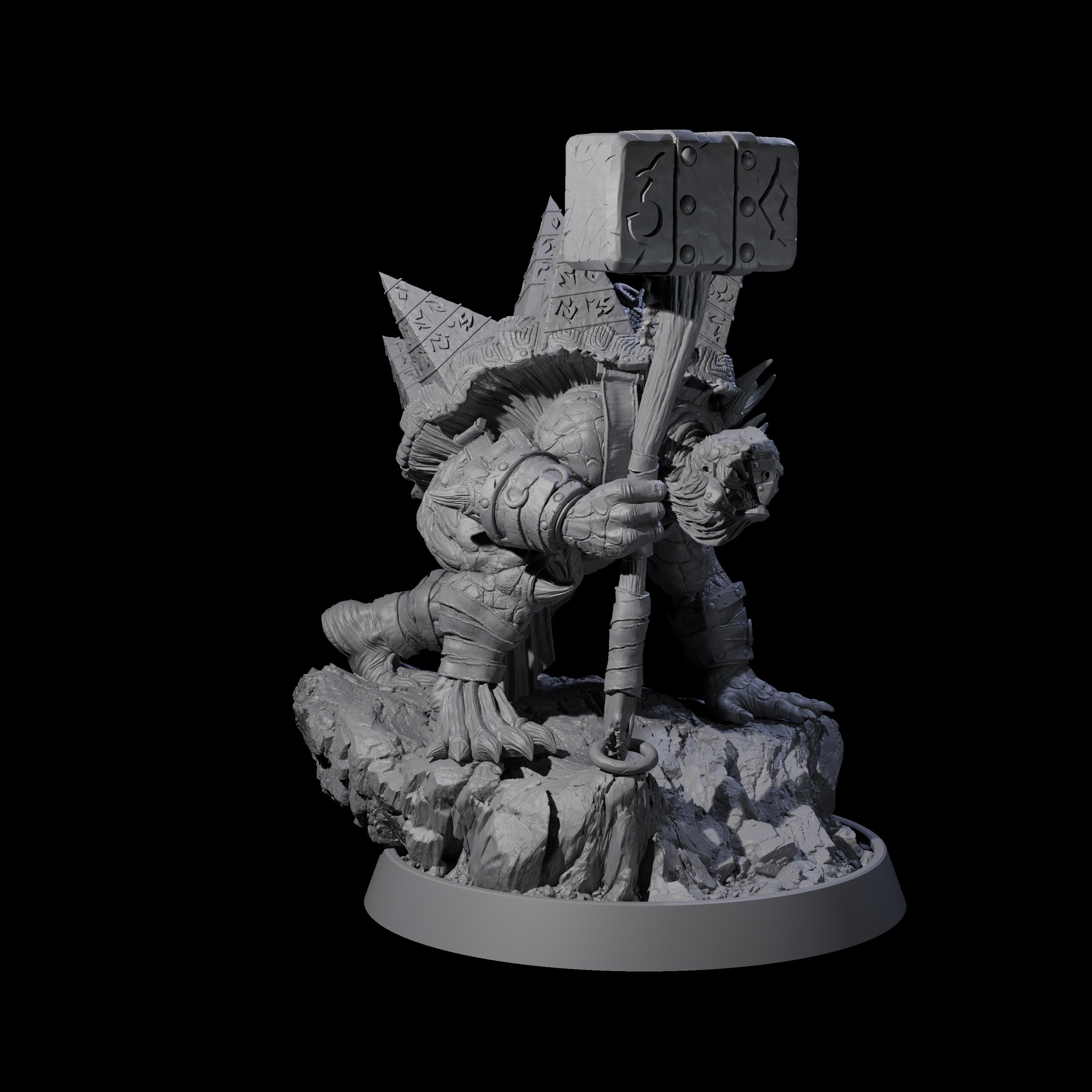 Warlike Tortle L Miniature for Dungeons and Dragons, Pathfinder or other TTRPGs