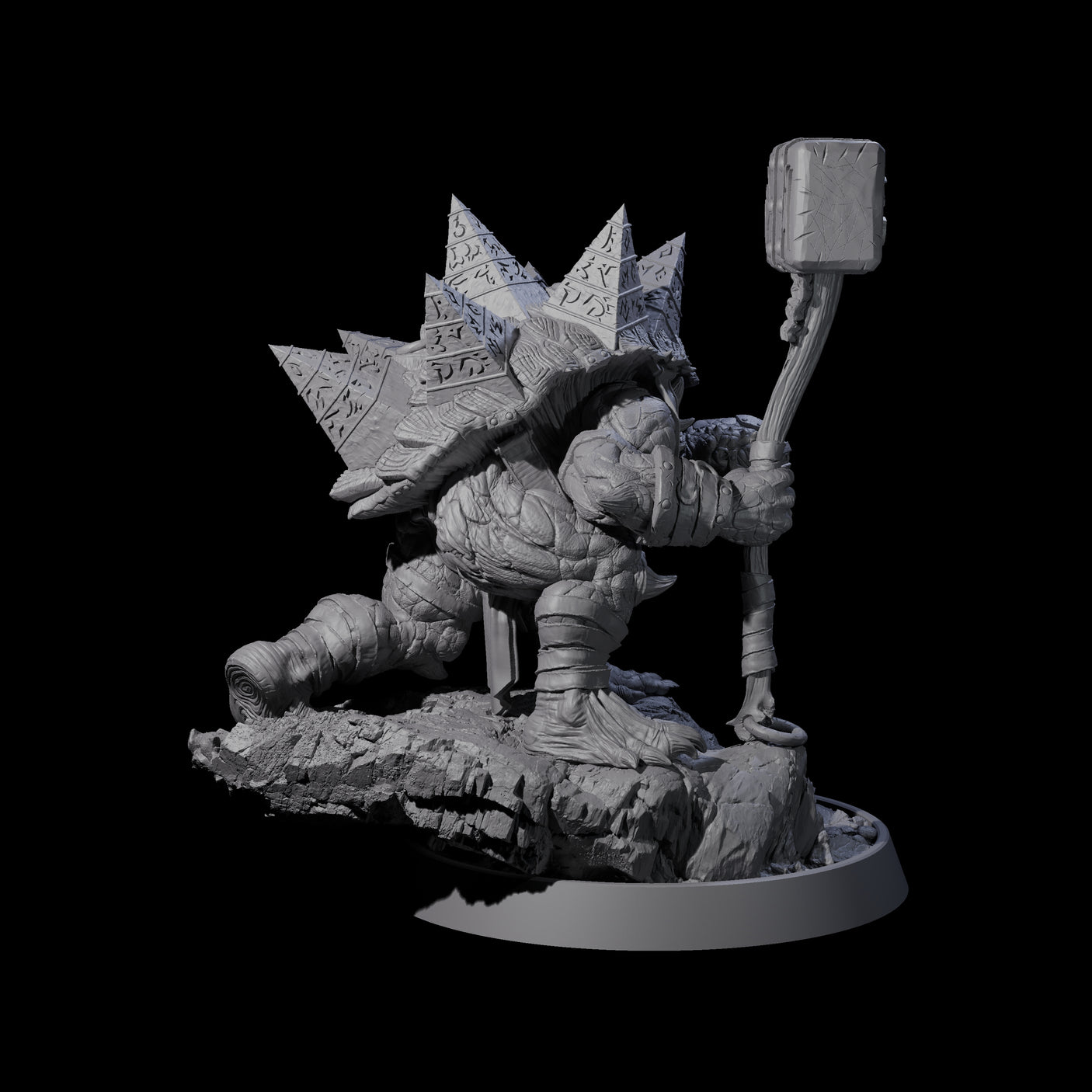Warlike Tortle L Miniature for Dungeons and Dragons, Pathfinder or other TTRPGs