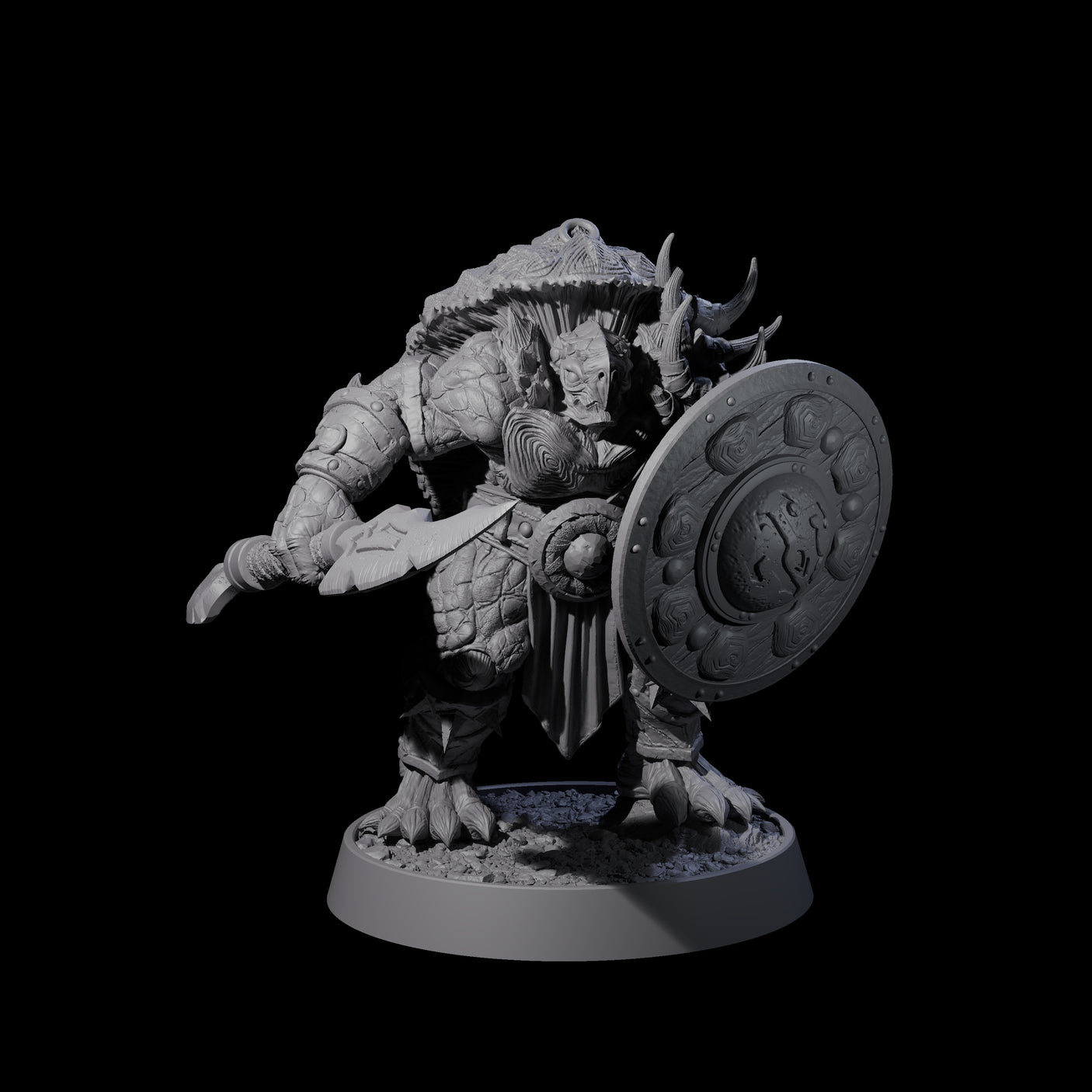 Warlike Tortle N Miniature for Dungeons and Dragons, Pathfinder or other TTRPGs