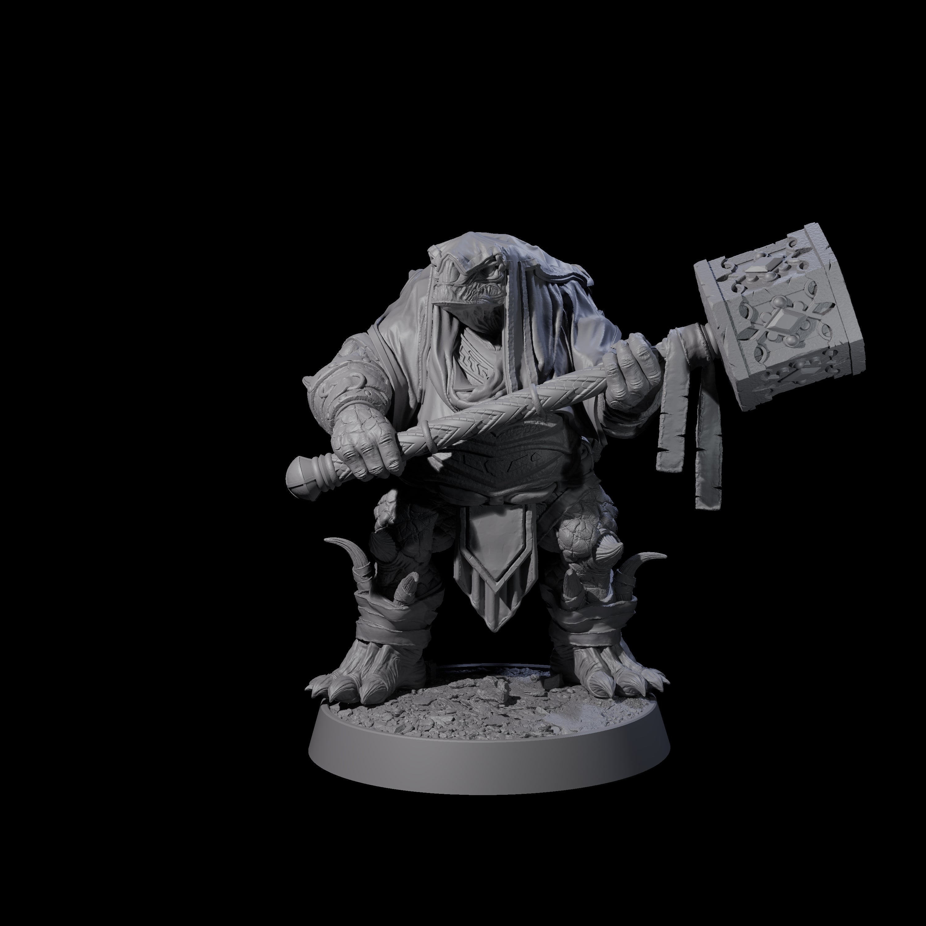 Warlike Tortle Tribe Miniature for Dungeons and Dragons, Pathfinder or other TTRPGs