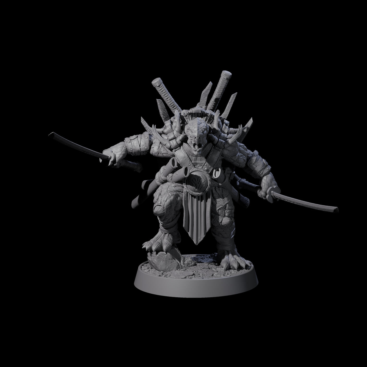 Warlike Tortle Tribe Miniature for Dungeons and Dragons, Pathfinder or other TTRPGs