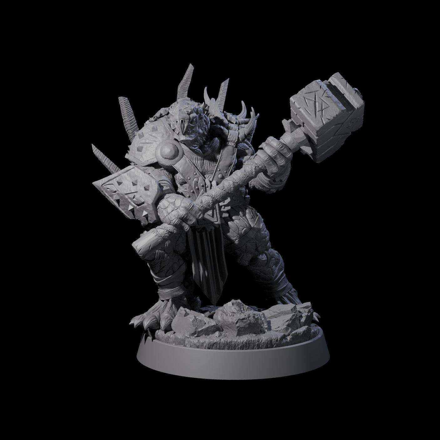 Warlike Tortle Tribe Miniature for Dungeons and Dragons, Pathfinder or other TTRPGs