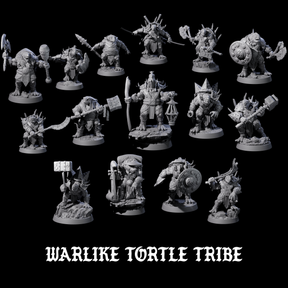 Warlike Tortle Tribe Miniature for Dungeons and Dragons, Pathfinder or other TTRPGs