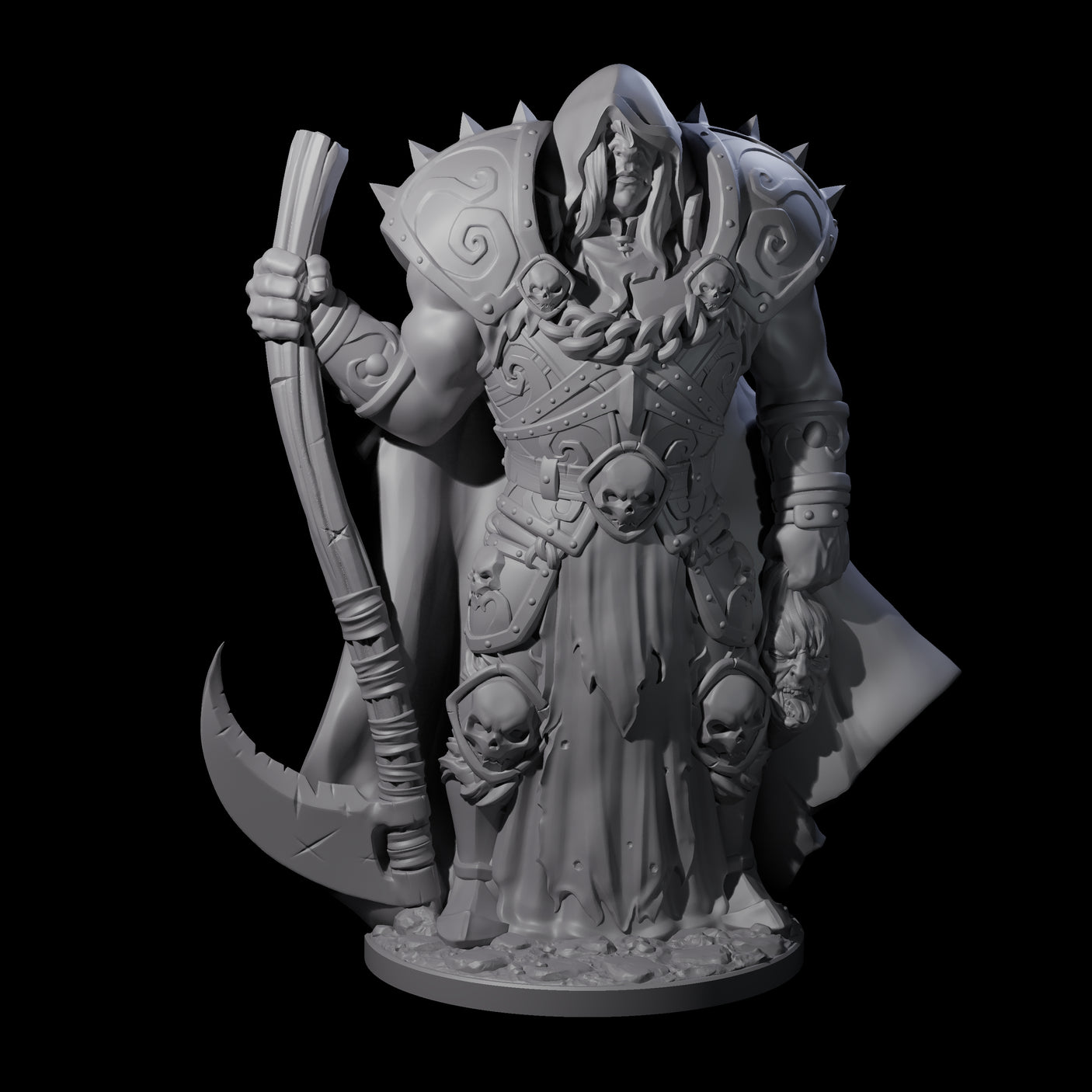 Warrior Lich Necromancer Miniature for Dungeons and Dragons, Pathfinder or other TTRPGs
