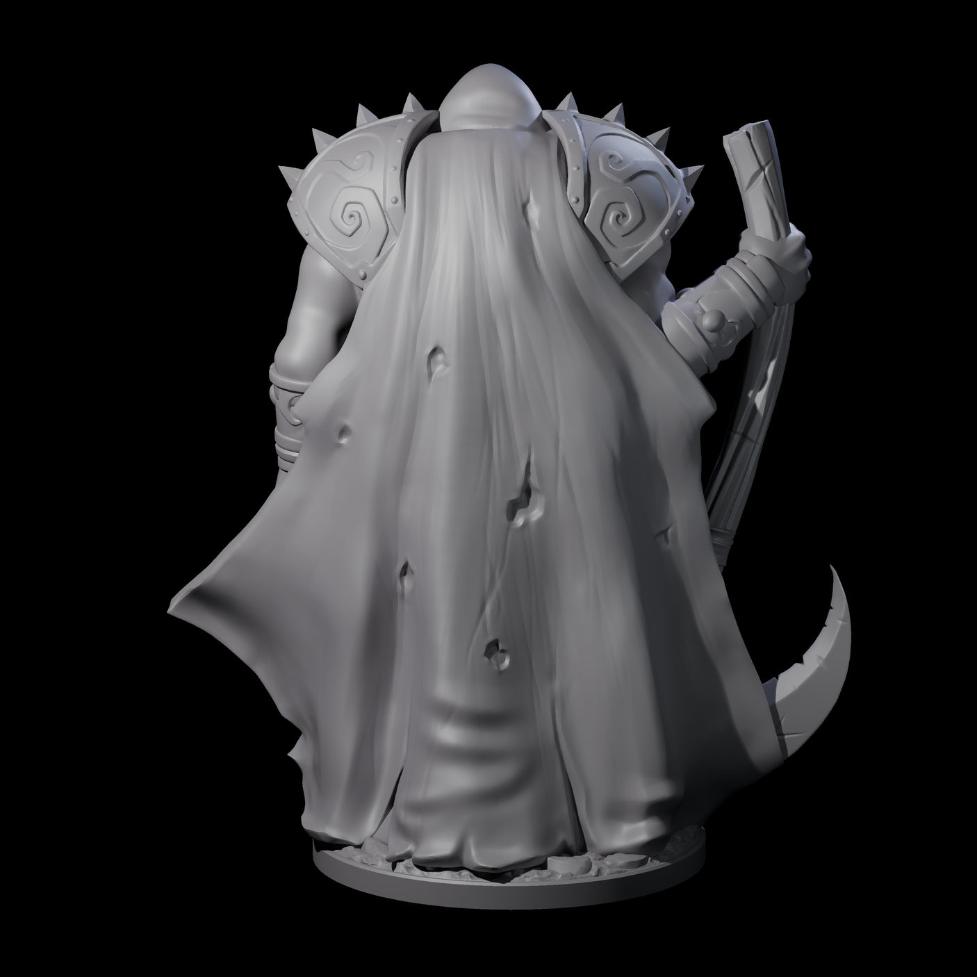 Warrior Lich Necromancer Miniature for Dungeons and Dragons, Pathfinder or other TTRPGs