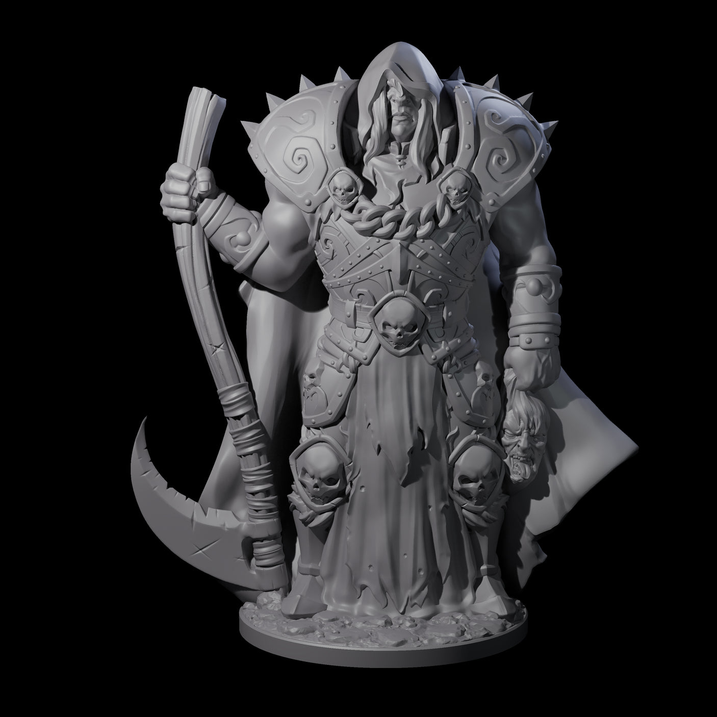 Warrior Lich Necromancer Miniature for Dungeons and Dragons, Pathfinder or other TTRPGs