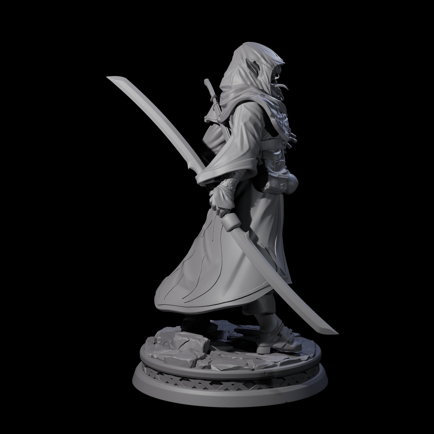 Wary Elf Traveller Miniature for Dungeons and Dragons, Pathfinder or other TTRPGs