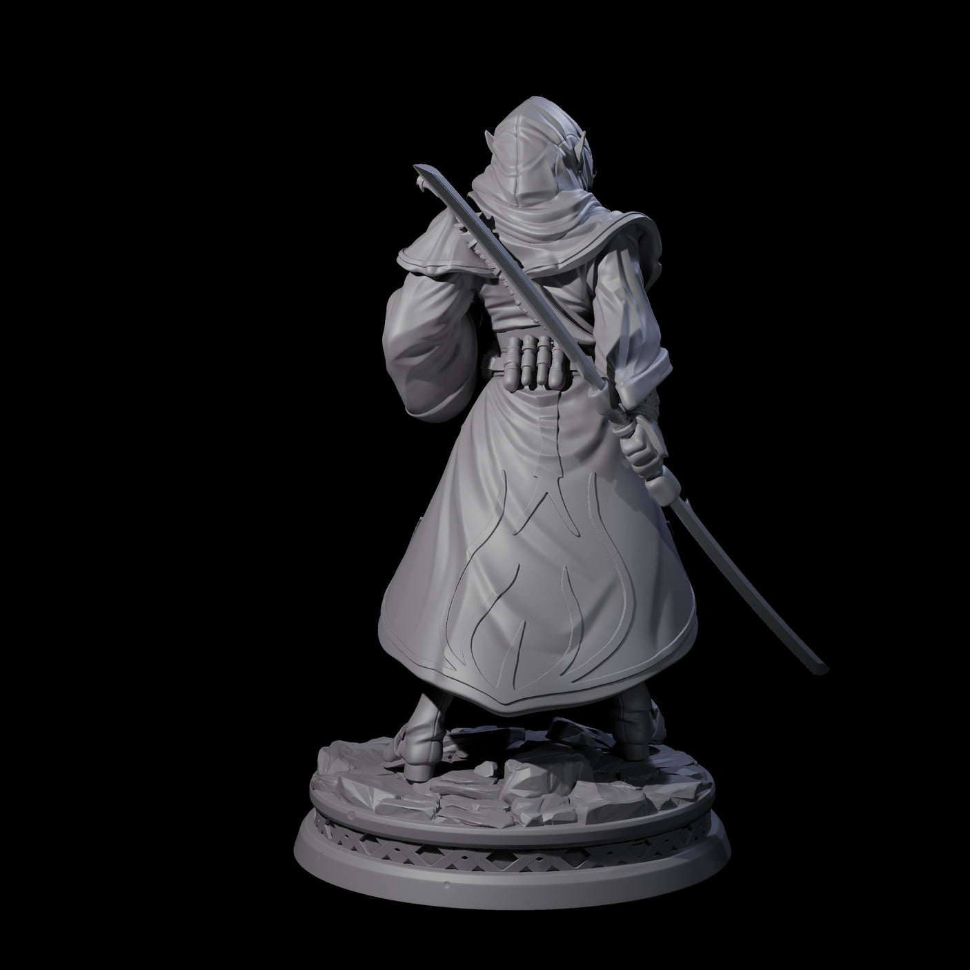 Wary Elf Traveller Miniature for Dungeons and Dragons, Pathfinder or other TTRPGs