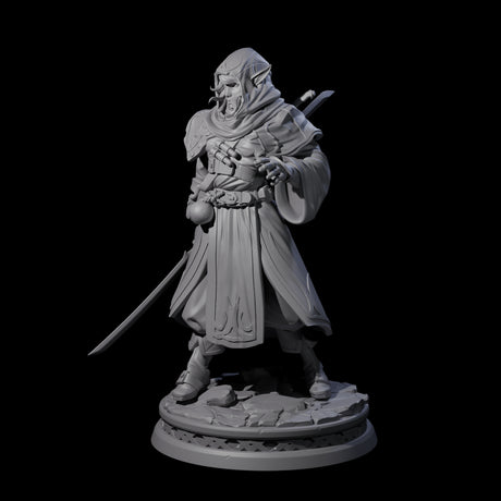 Wary Elf Traveller Miniature for Dungeons and Dragons, Pathfinder or other TTRPGs