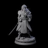 Wary Elf Traveller Miniature for Dungeons and Dragons, Pathfinder or other TTRPGs