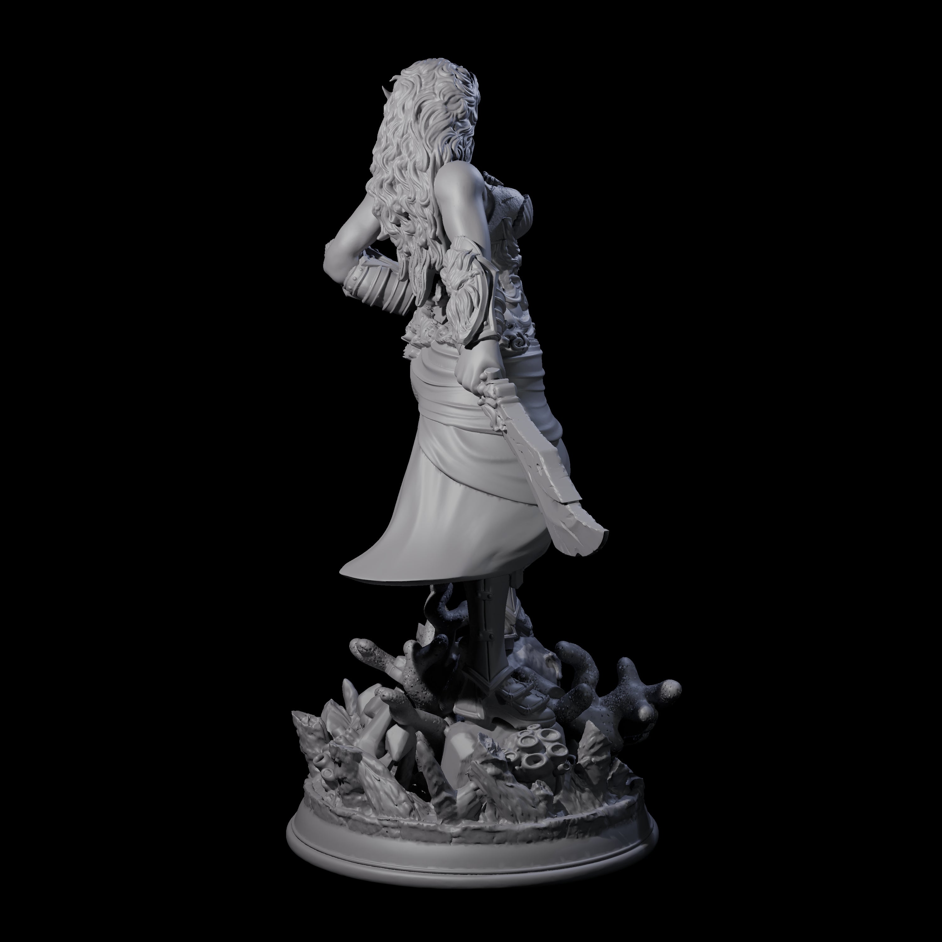 Water Magic Fighter Miniature for Dungeons and Dragons, Pathfinder or other TTRPGs