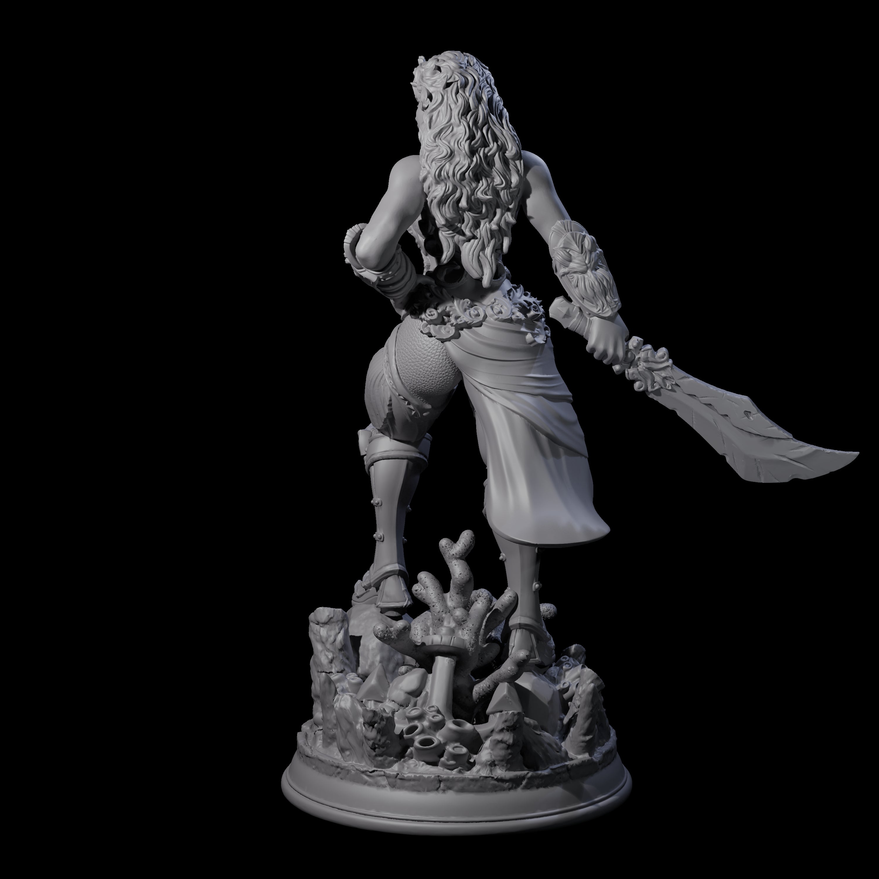 Water Magic Fighter Miniature for Dungeons and Dragons, Pathfinder or other TTRPGs