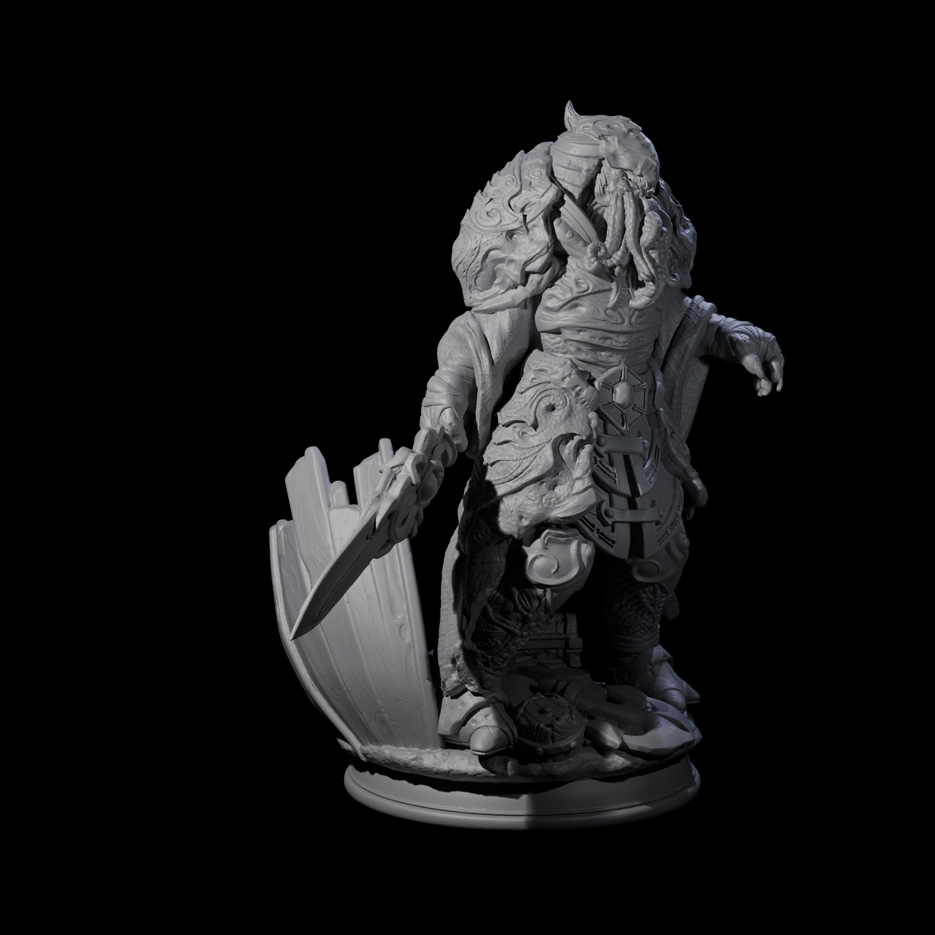 Waterlogged Mind Flayer Warrior Miniature for Dungeons and Dragons, Pathfinder or other TTRPGs