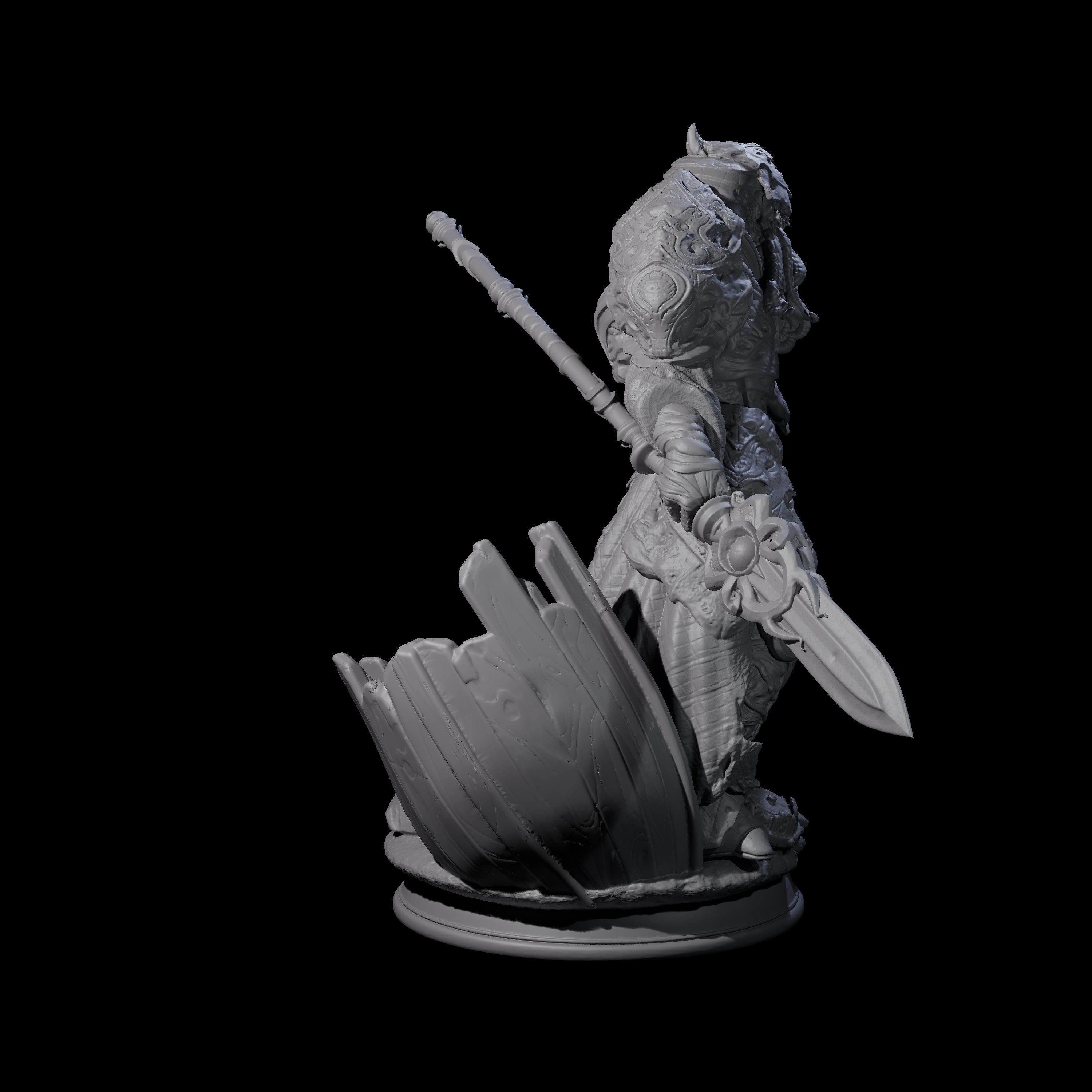 Waterlogged Mind Flayer Warrior Miniature for Dungeons and Dragons, Pathfinder or other TTRPGs