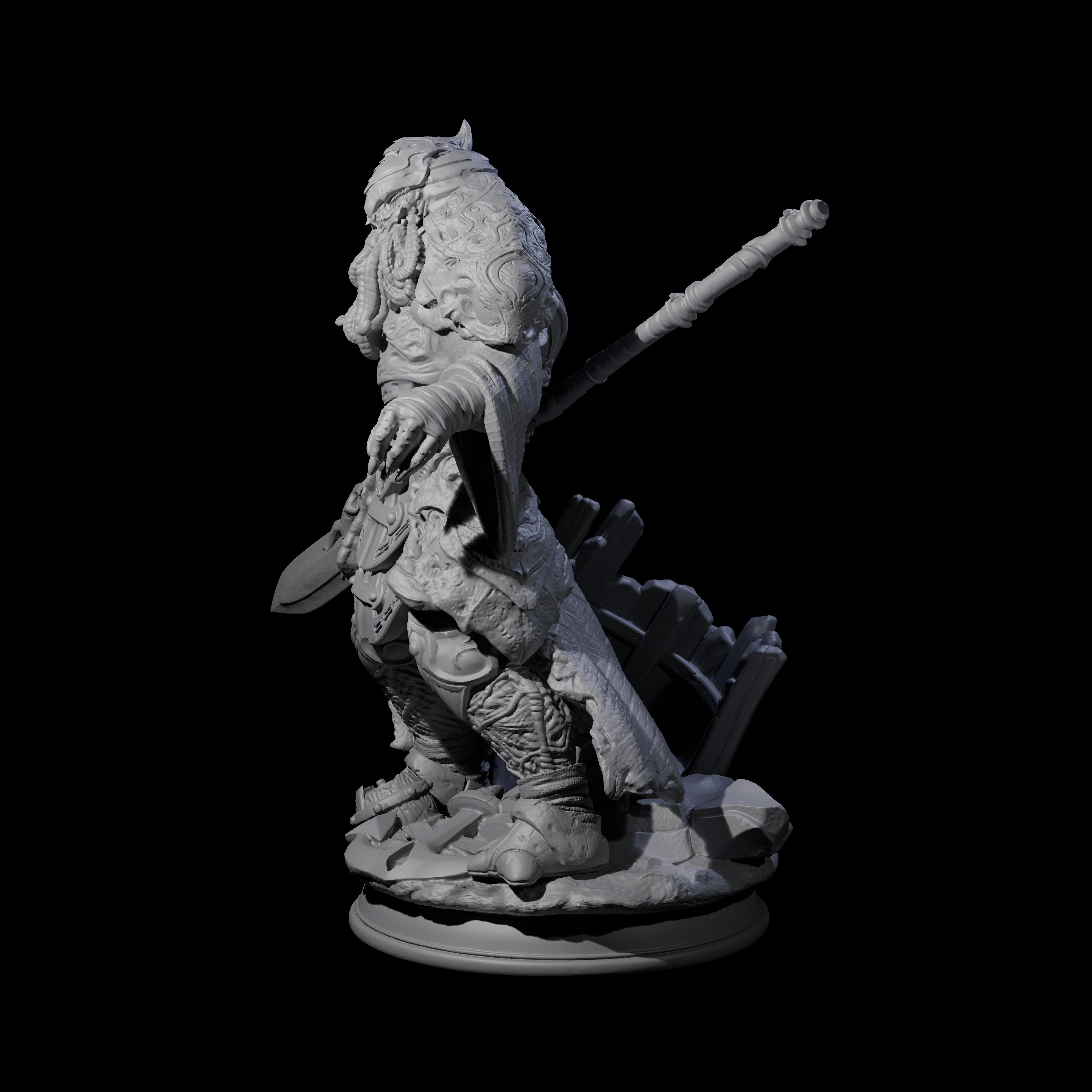 Waterlogged Mind Flayer Warrior Miniature for Dungeons and Dragons, Pathfinder or other TTRPGs